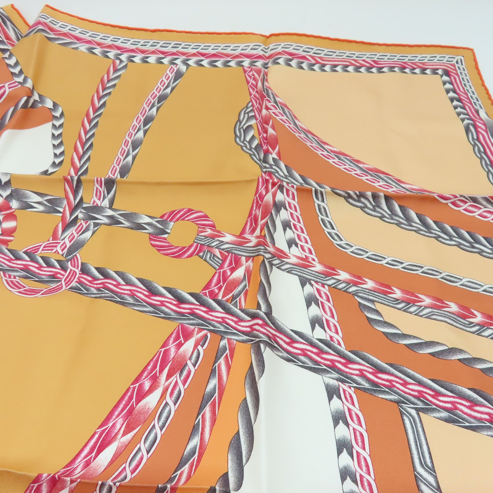 HERMES 絲質Scarf 90x90絲巾橙色