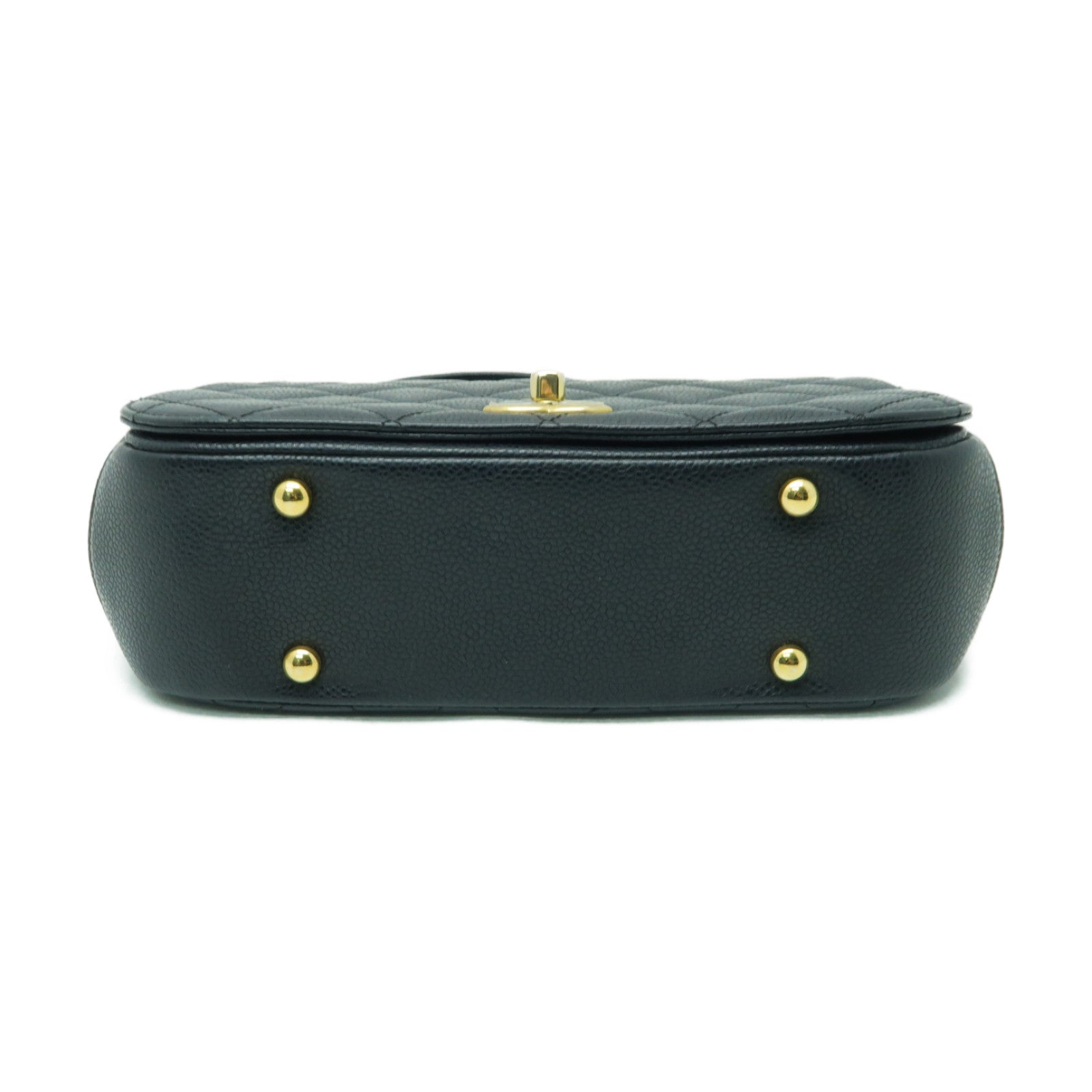 CHANEL Caviar皮革Carry Around Flap金扣手挽肩背兩用袋黒色