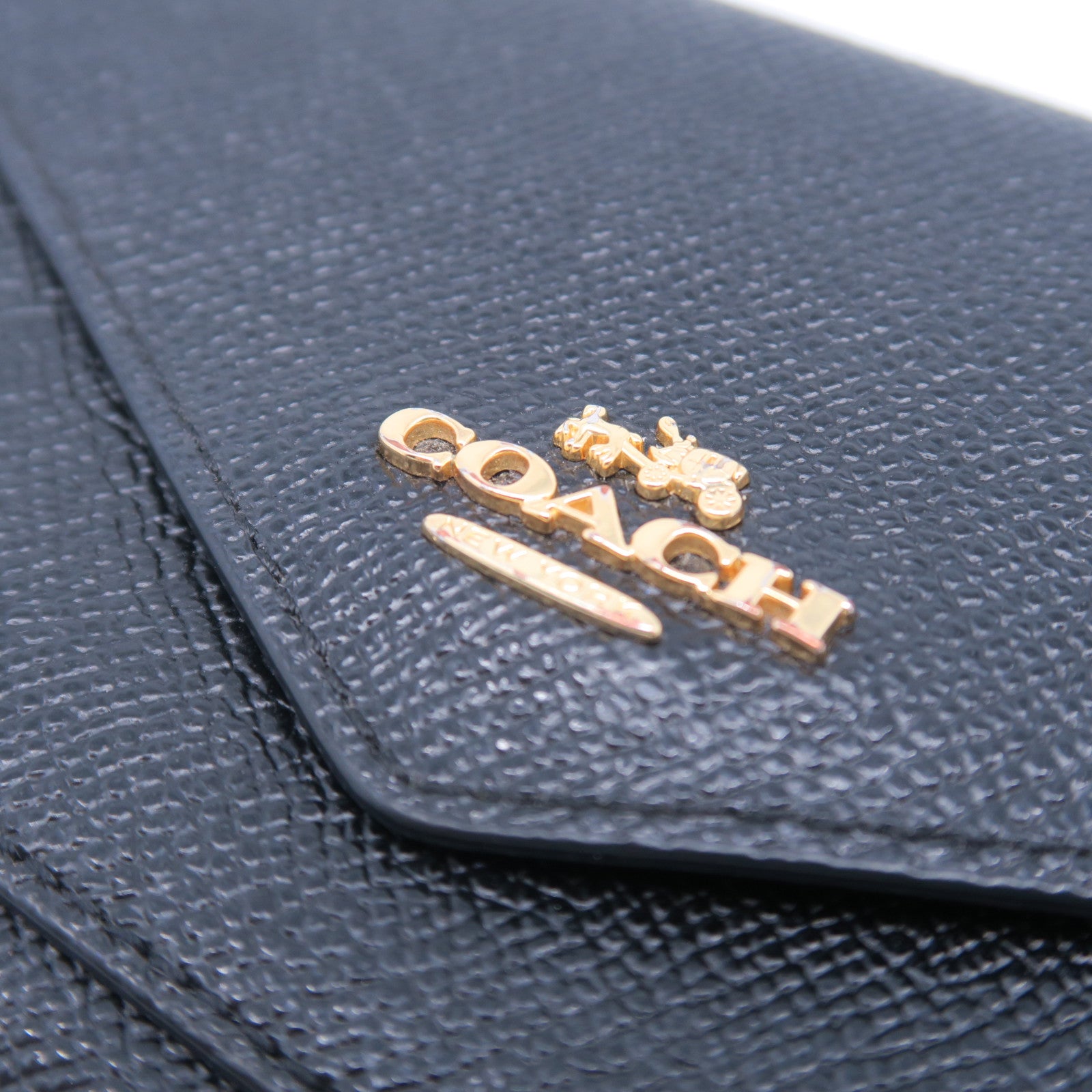 COACH 【激減優惠】牛皮皮革Wallet金扣長錢包黑色
