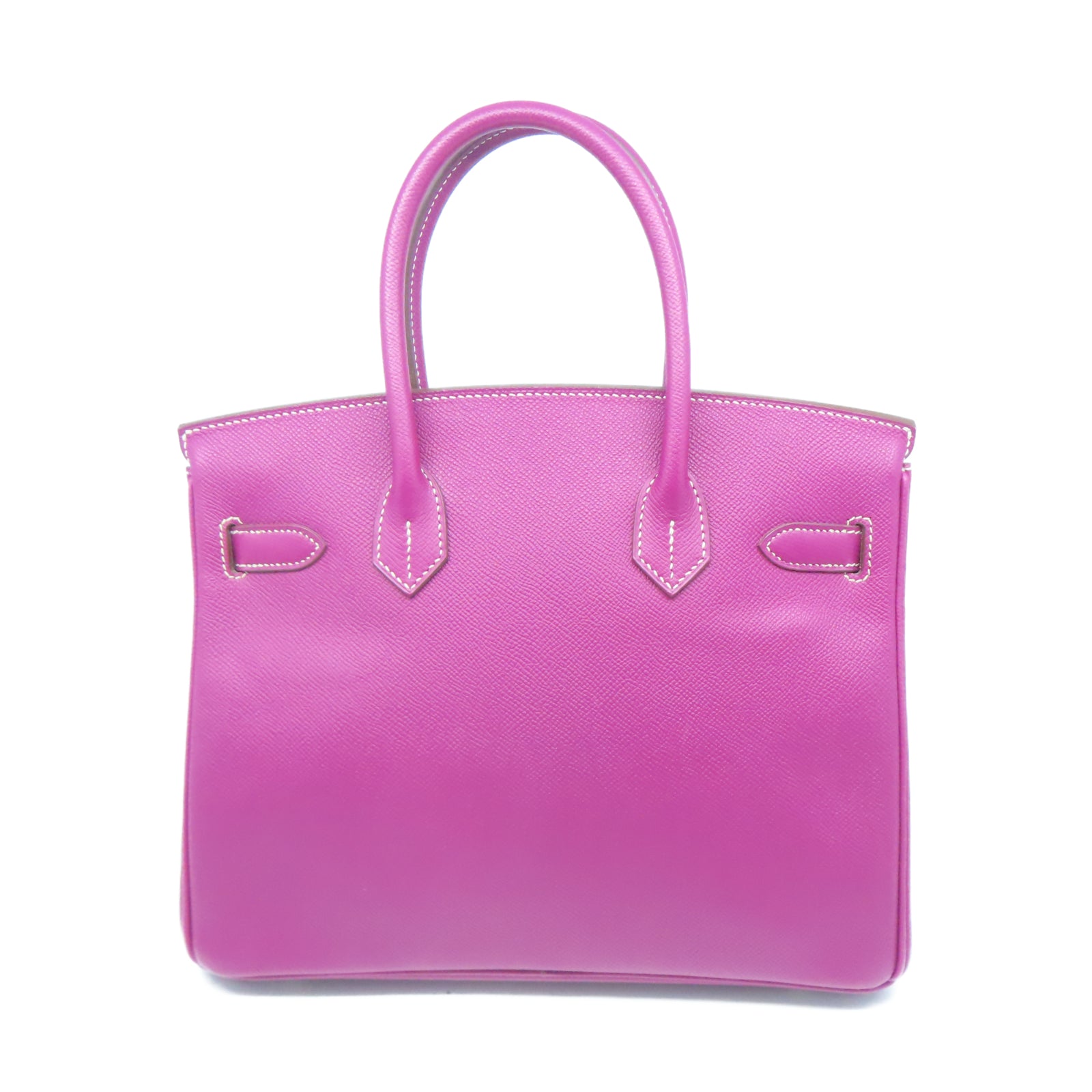 HERMES Veau Epsom皮革Birkin 30銀扣手挽袋桃紫色/糖果粉色