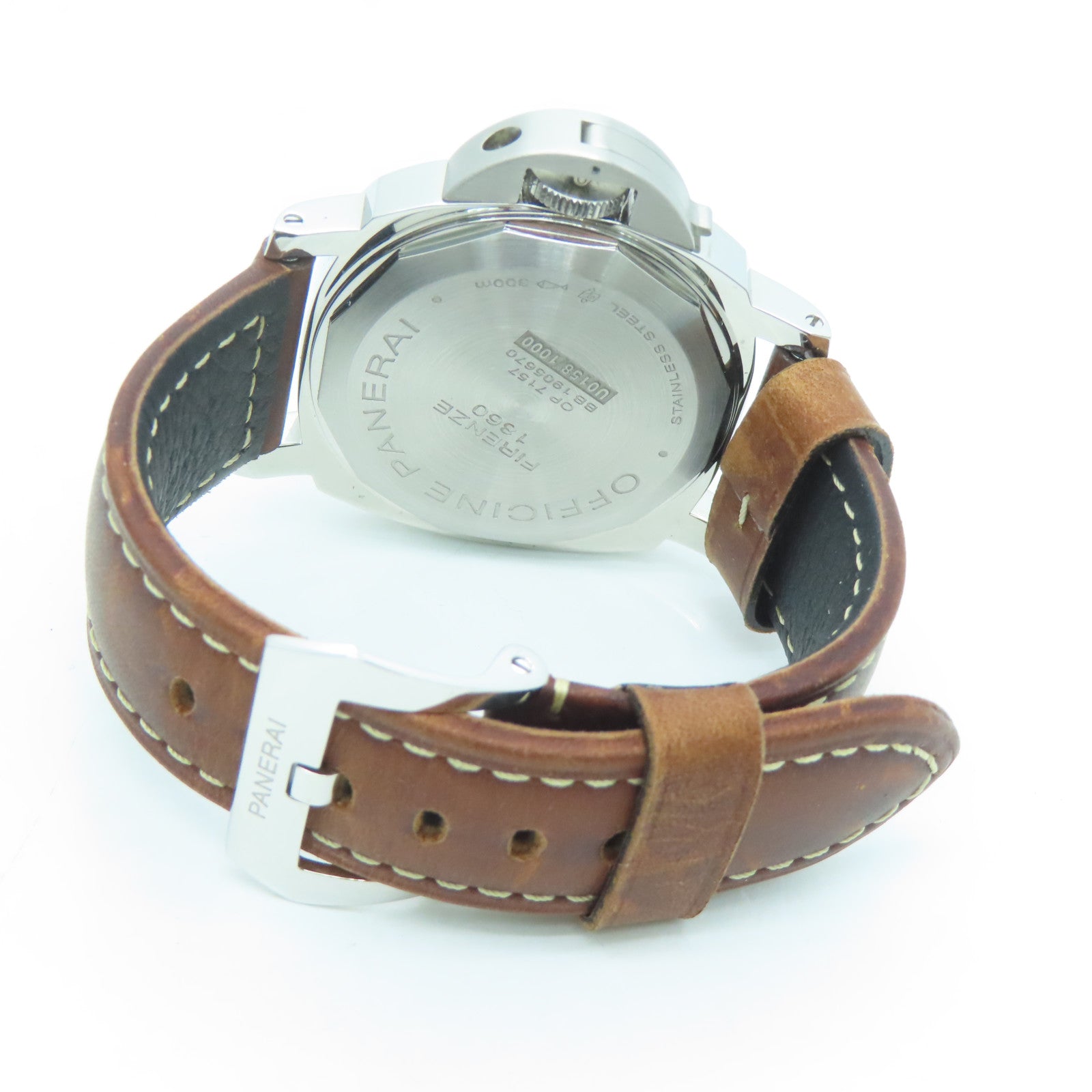 PANERAI Luminor皮革带/不锈钢手表自动机芯黑色