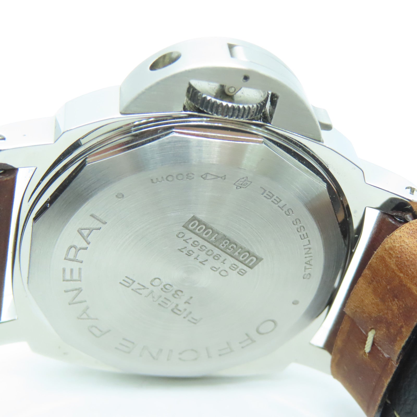 PANERAI Luminor皮革带/不锈钢手表自动机芯黑色