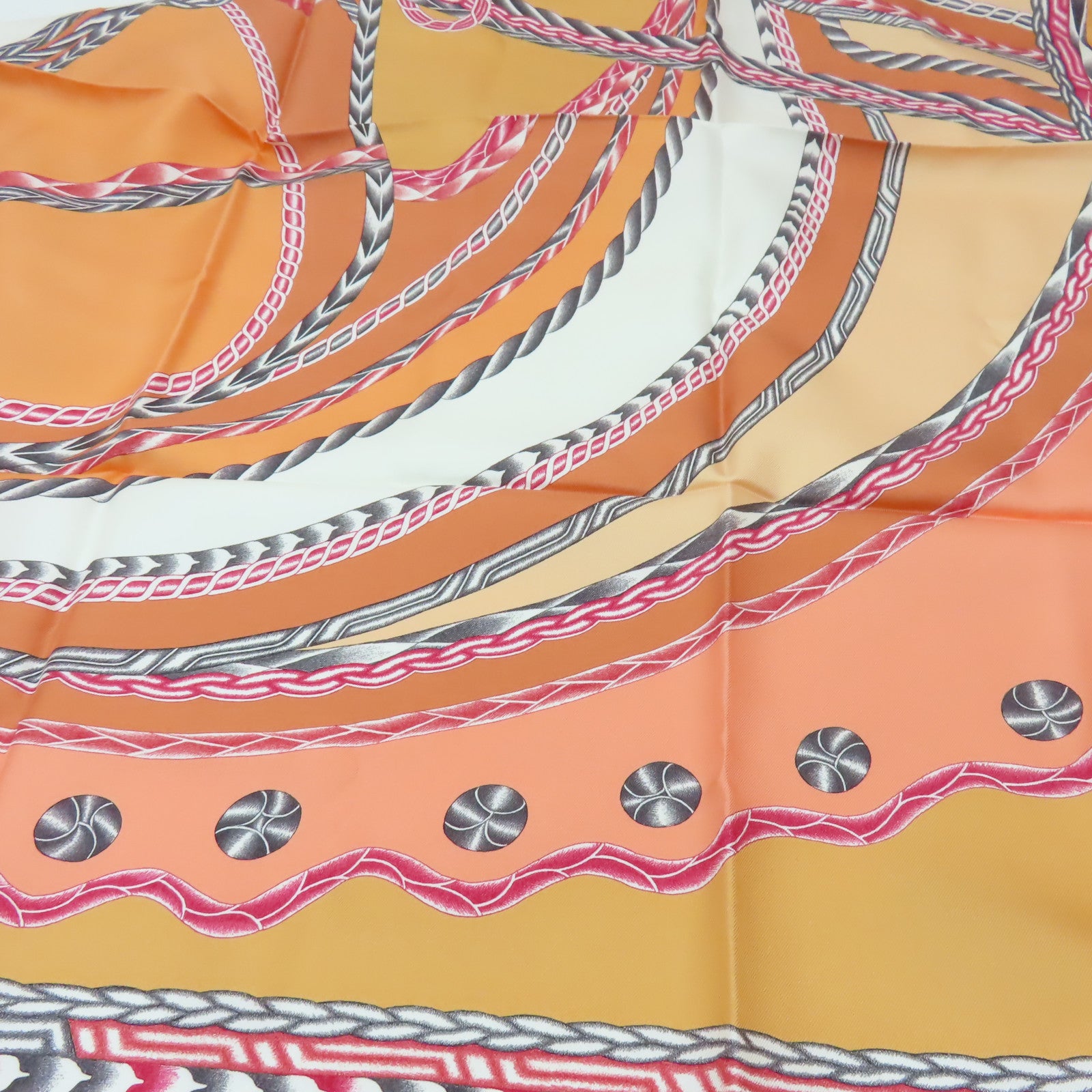 HERMES 絲質Scarf 90x90絲巾橙色