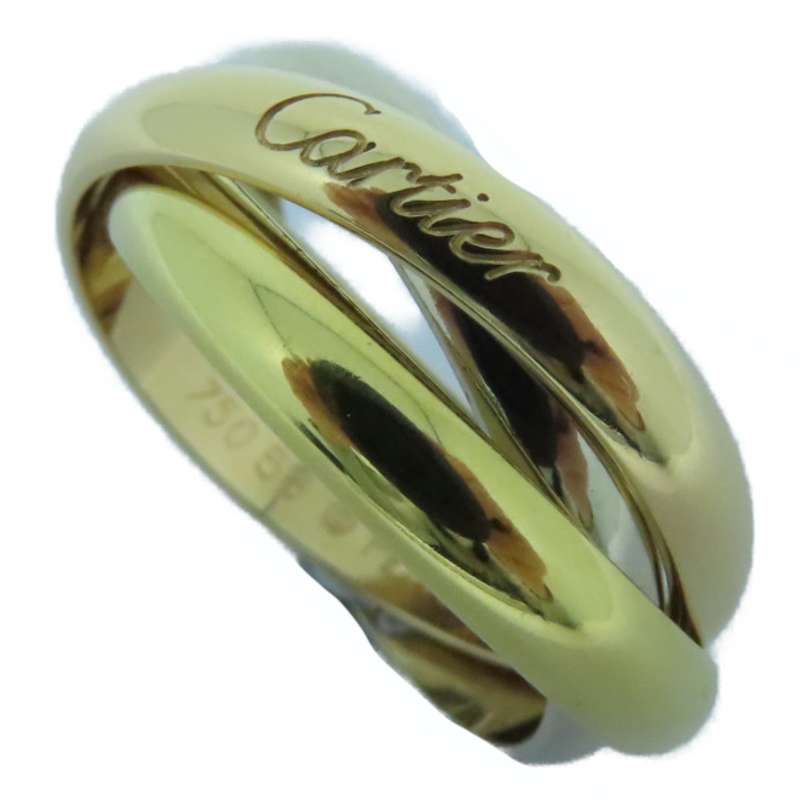 CARTIER 18K黄金Trinity Ring戒指US#8.25/Cartier#58