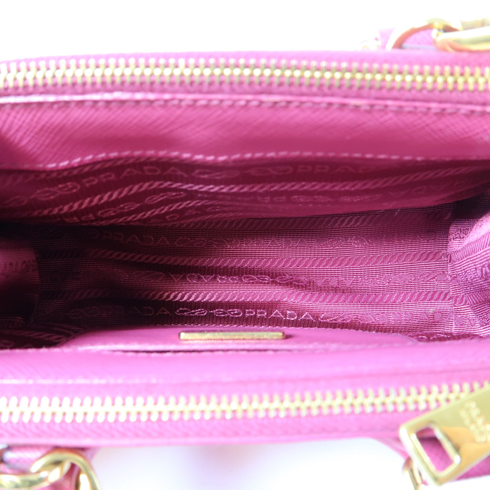 PRADA 牛皮皮革2 Way Shoulder Bag金扣手挽肩背兩用袋粉紅色