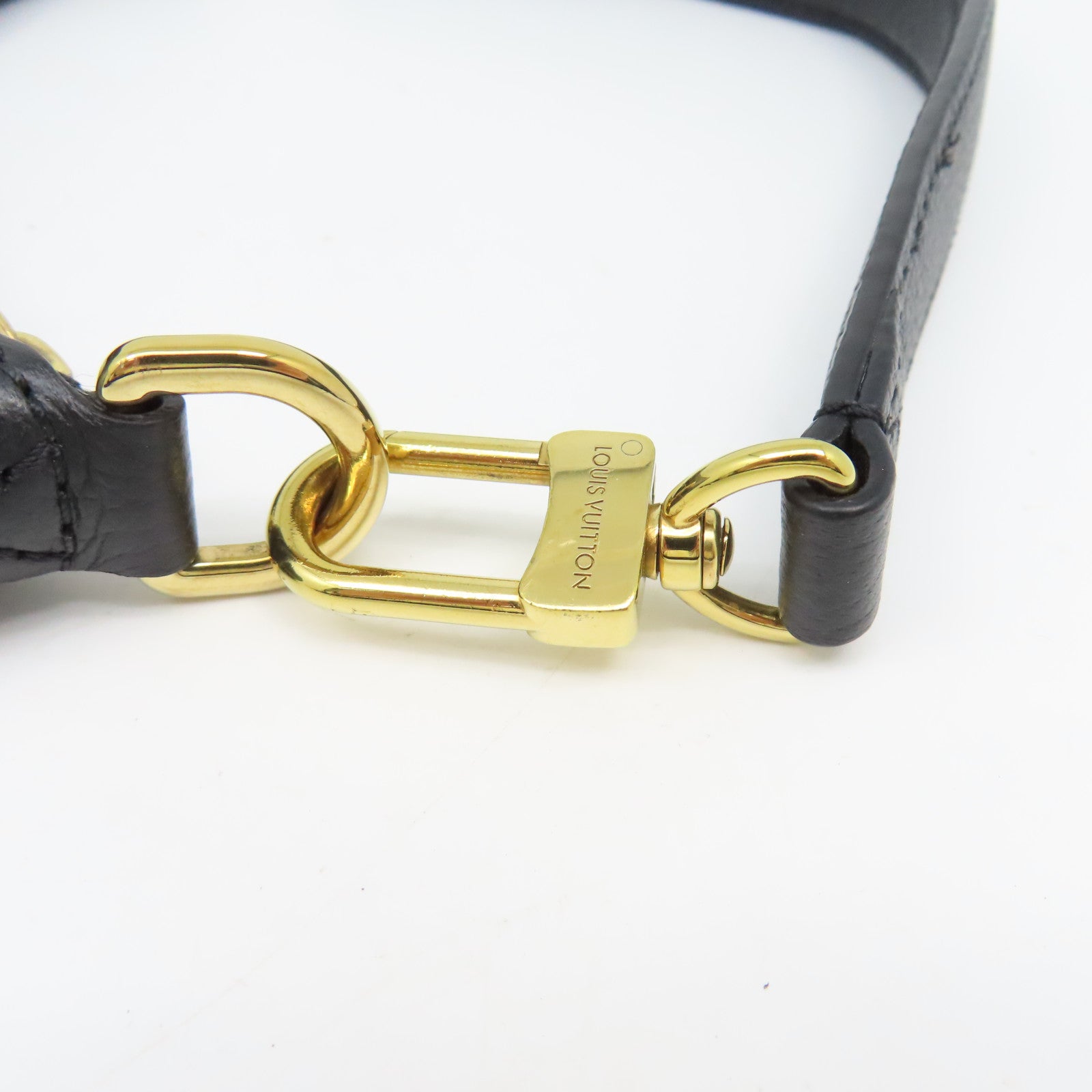 LOUIS VUITTON Monogram Emprinte Bagtelle金扣肩背袋黑色