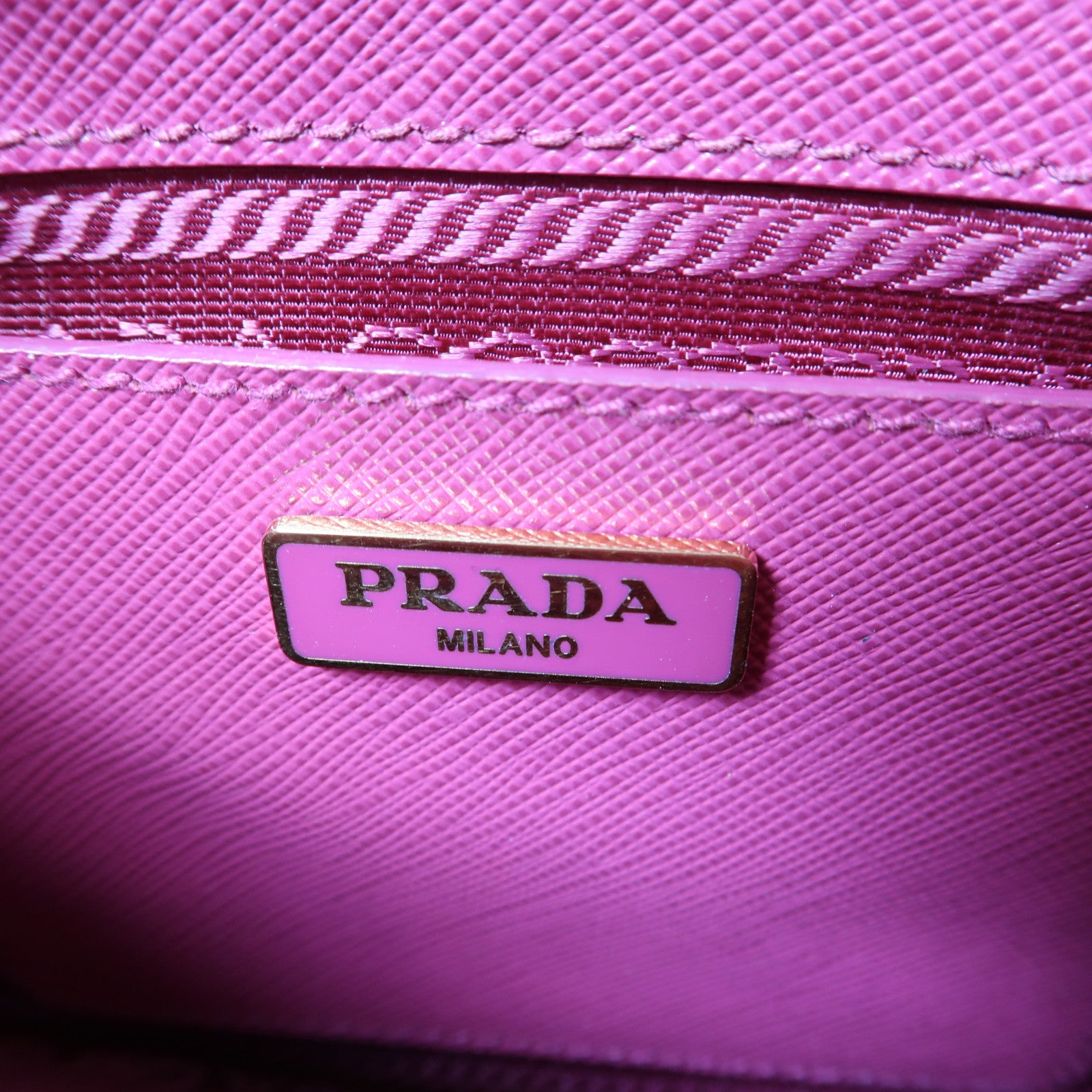 PRADA 牛皮皮革2 Way Shoulder Bag金扣手挽肩背兩用袋粉紅色