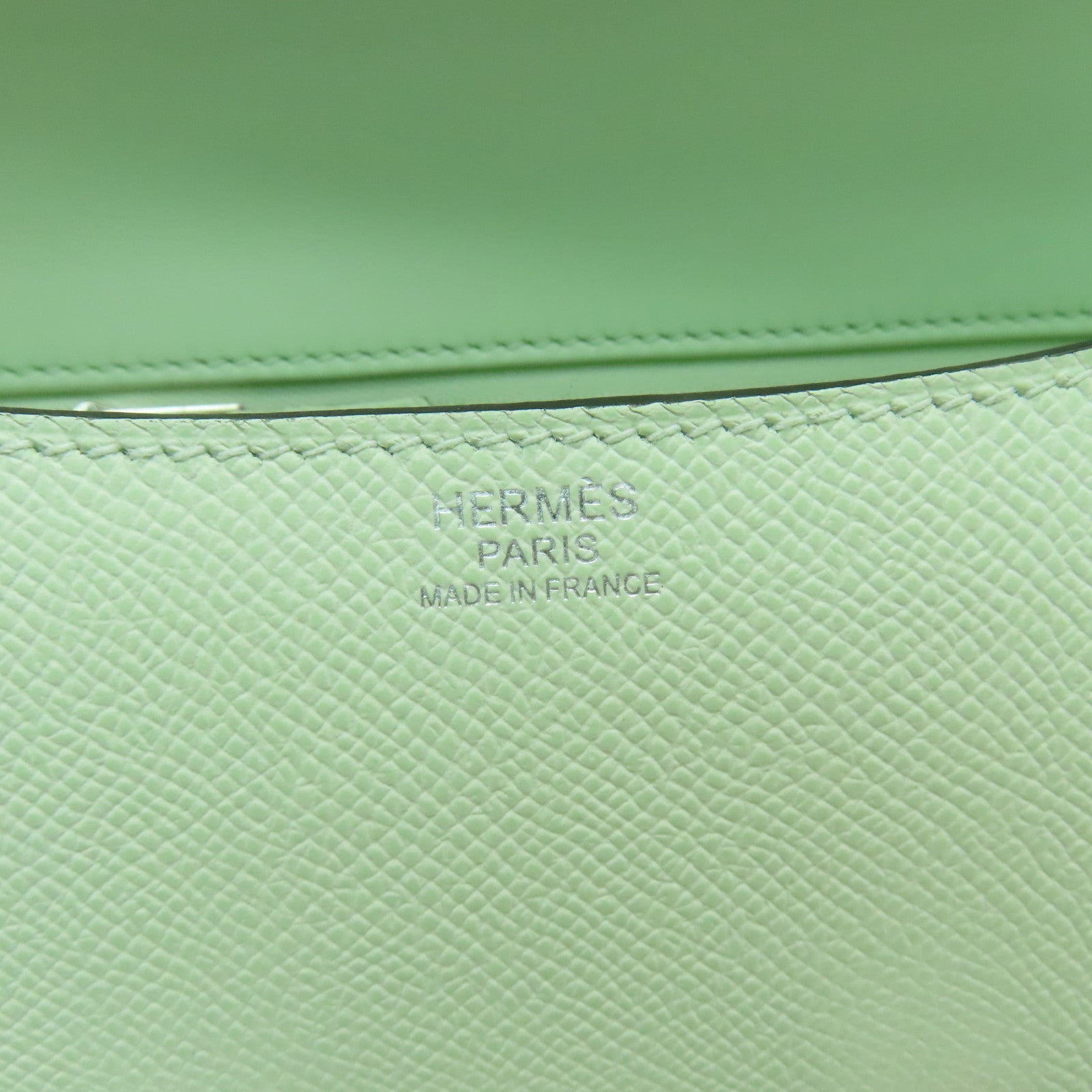 HERMES 【激減優惠】Epsom皮革Constance 24銀扣手挽肩背兩用袋淺綠色
