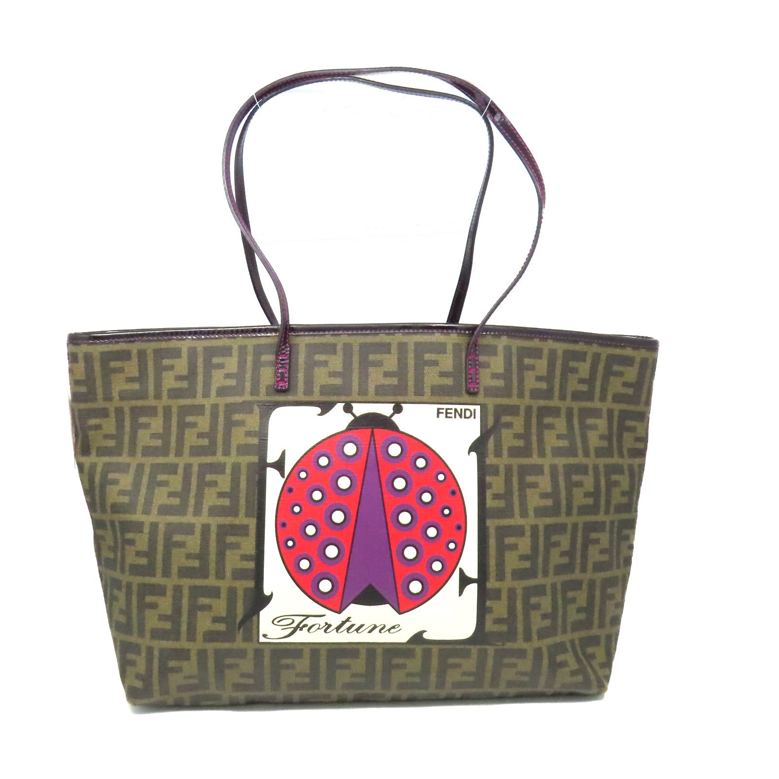 FENDI 塗層帆布Tote Bag肩背袋啡色