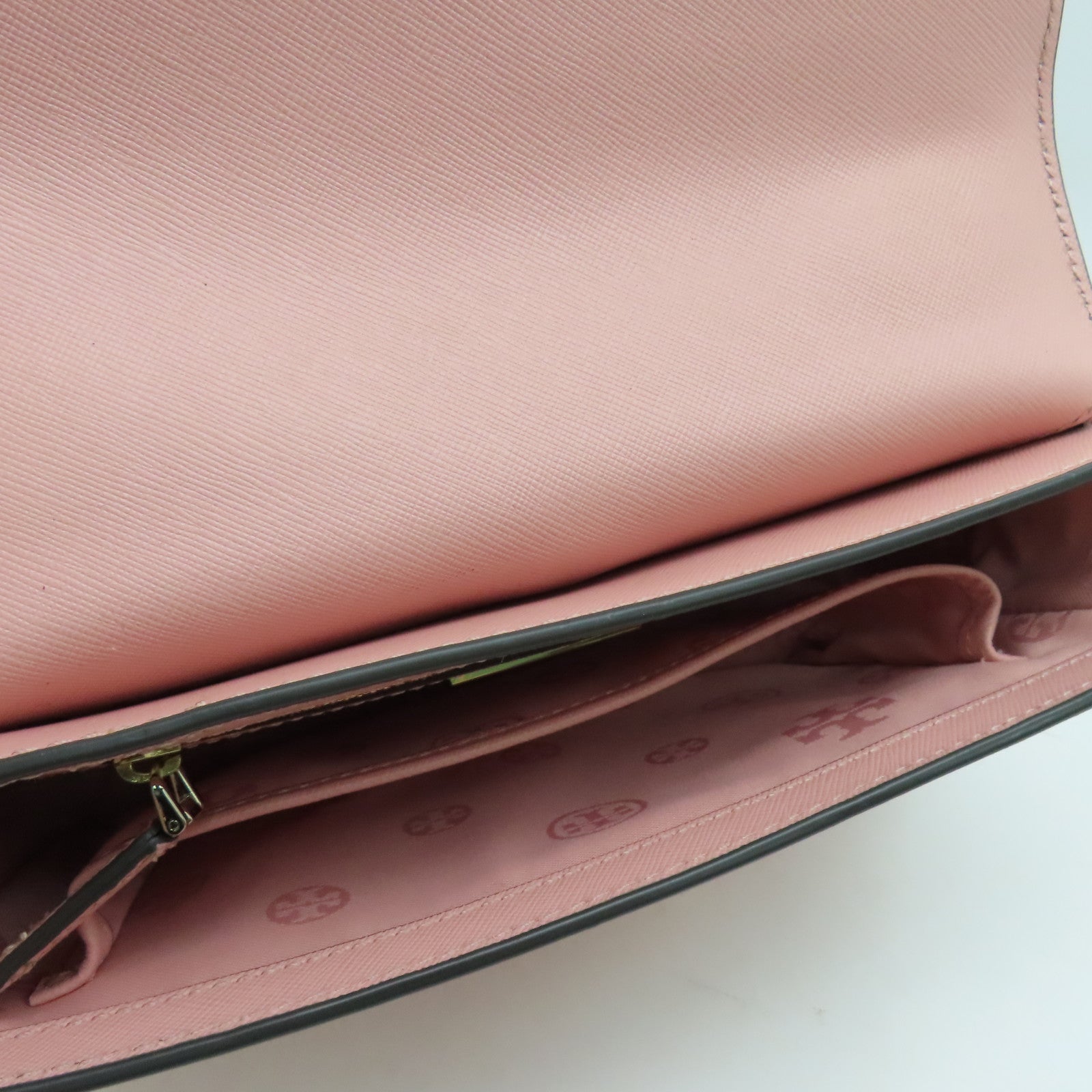 Tory Burch 牛皮皮革Chain Shoulder金扣链带肩背袋粉红色