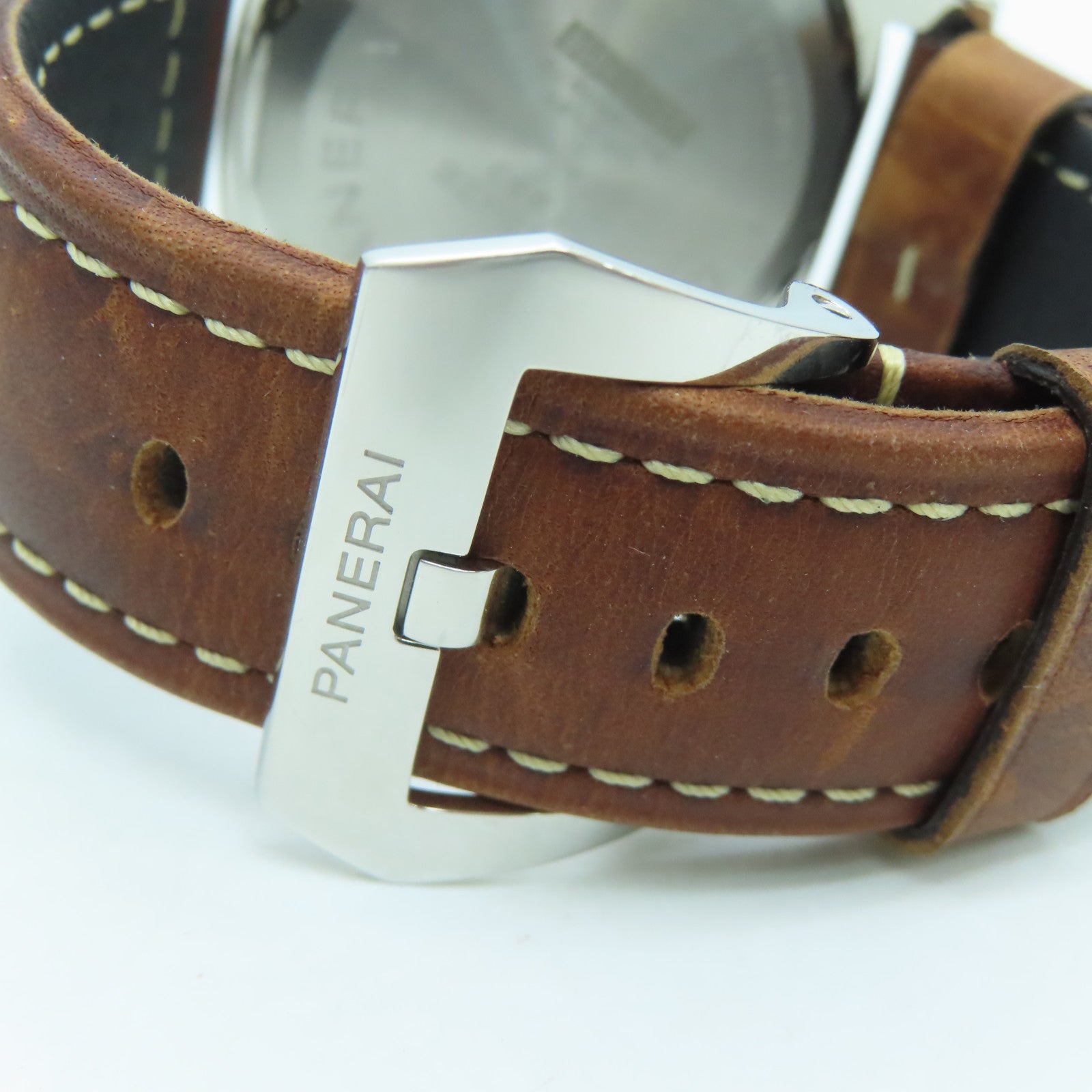 PANERAI Luminor皮革带/不锈钢手表自动机芯黑色