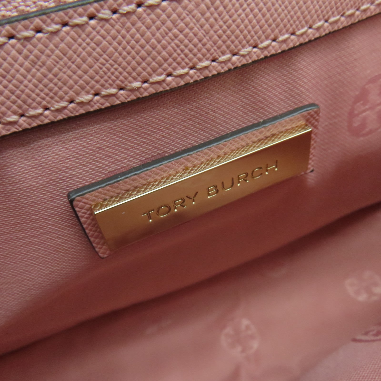 Tory Burch 牛皮皮革Chain Shoulder金扣链带肩背袋粉红色