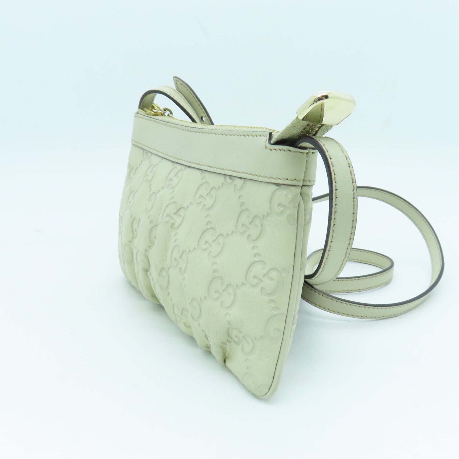 GUCCI 牛皮皮革Shoulder Bag金扣肩背袋白色