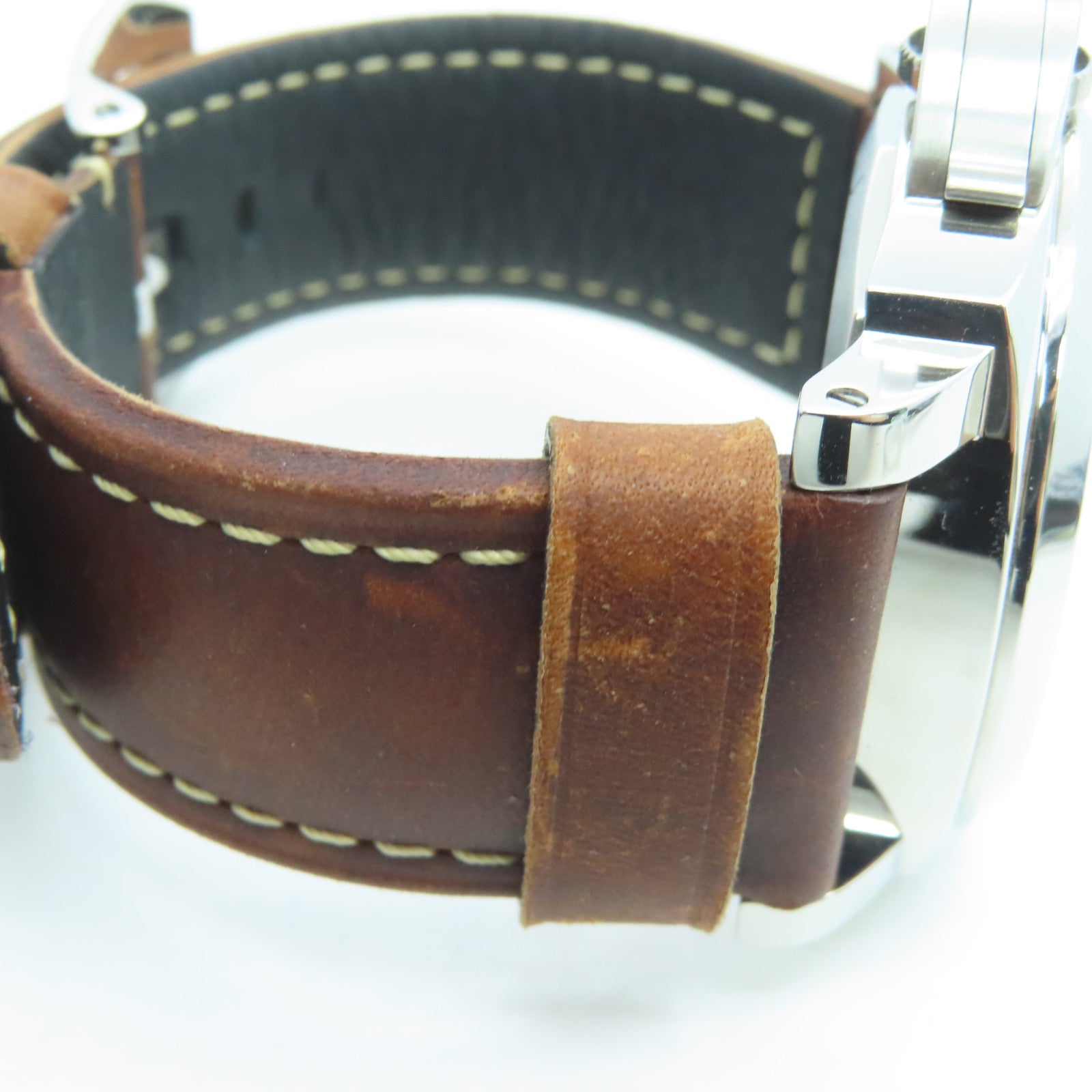 PANERAI Luminor皮革带/不锈钢手表自动机芯黑色