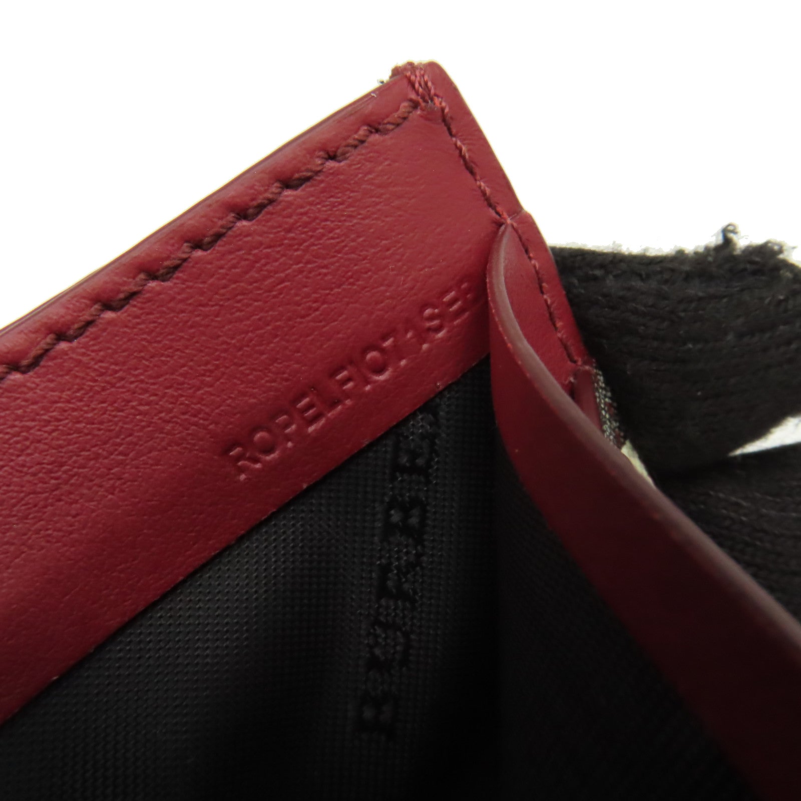 BURBERRY 牛皮皮革/塗層帆布Card Case卡片套酒紅色/啡色