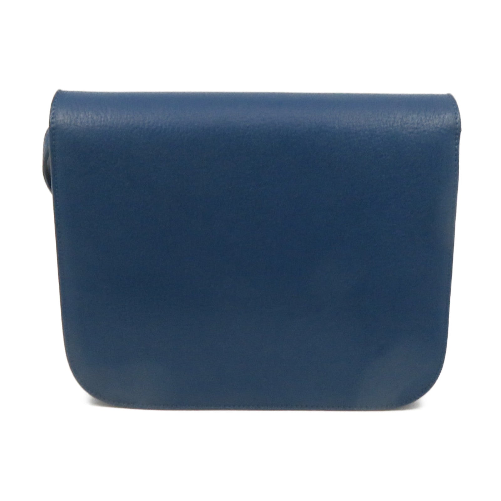 CELINE Cowhide Leather Classic Box Shoulder Bag Gold Buckle Shoulder Bag Blue