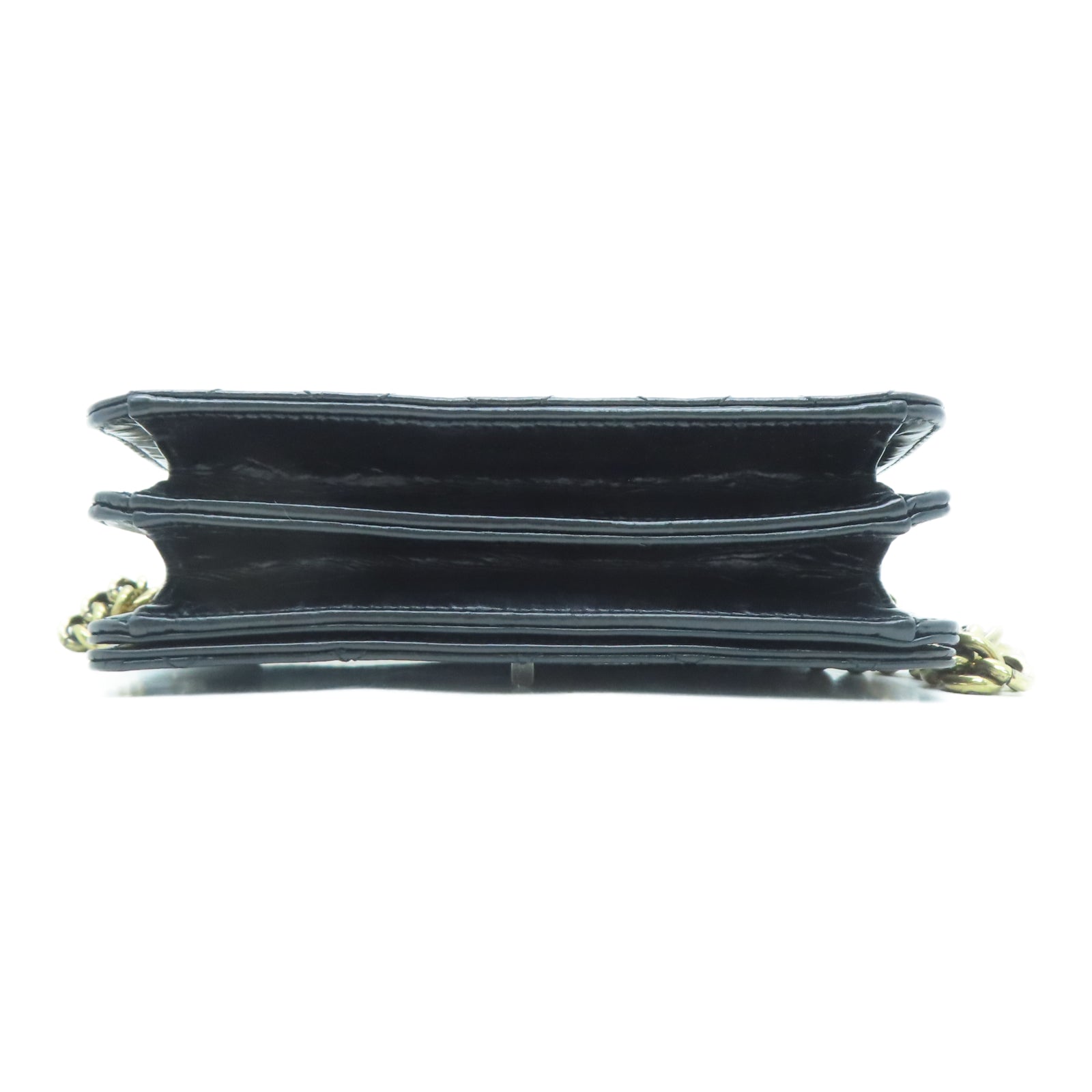 CHANEL Lingge cowhide leather Chain Shoulder gold buckle chain belt handle shoulder bag black
