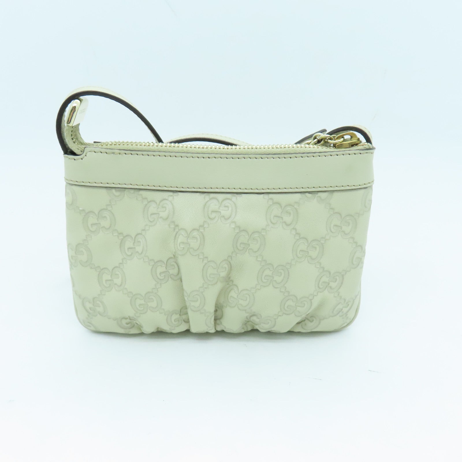 GUCCI 牛皮皮革Shoulder Bag金扣肩背袋白色