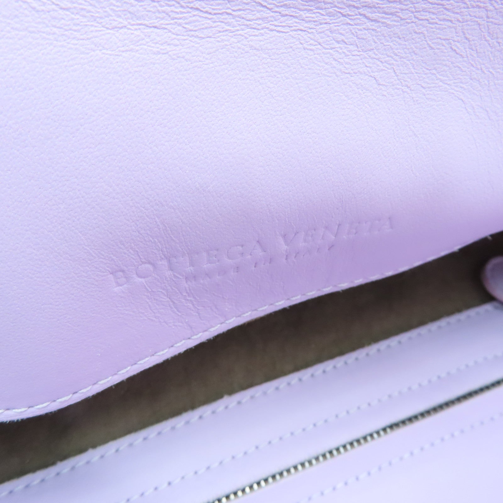 BOTTEGA VENETA Leather Chain Bag Black Buckle Shoulder Bag Purple
