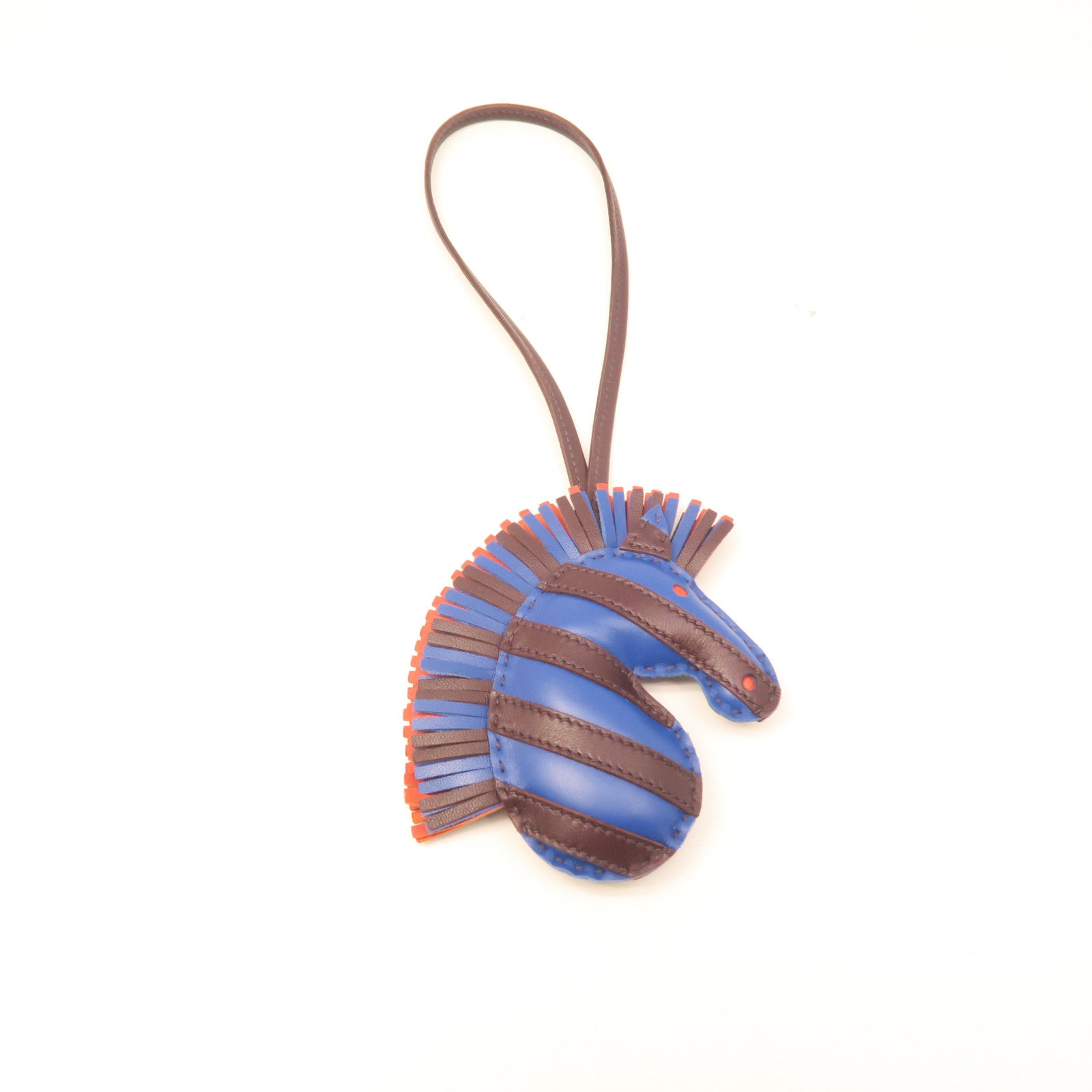 HERMES Veau Swift Leather Geegee Savannah Charm Charm Blue/Brown