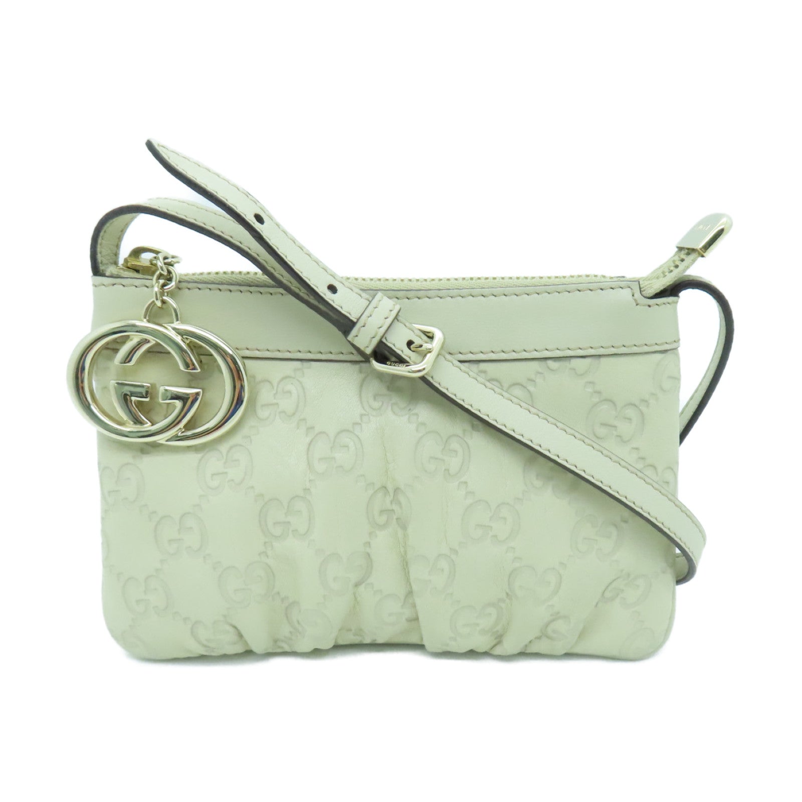 GUCCI 牛皮皮革Shoulder Bag金扣肩背袋白色
