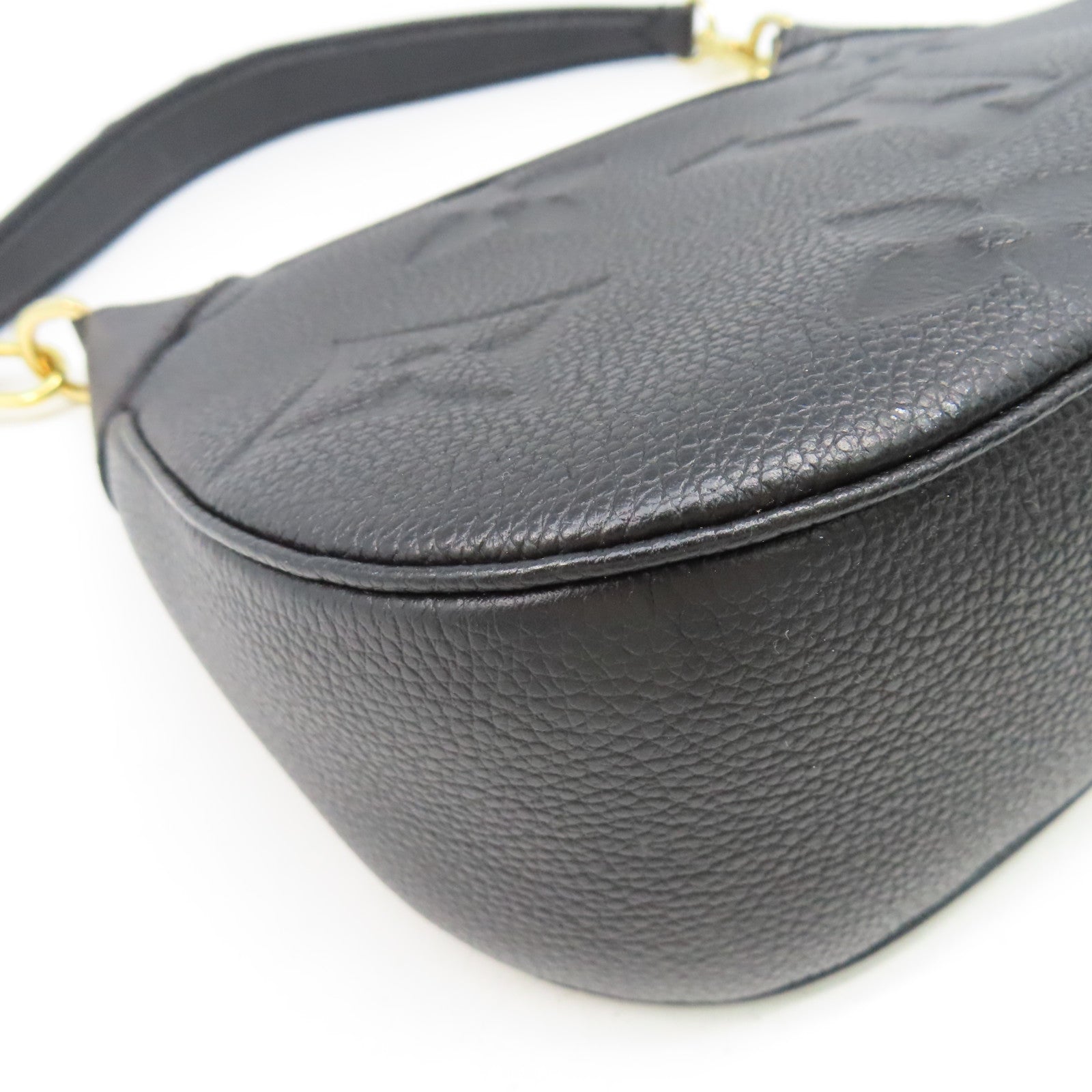 LOUIS VUITTON Monogram Emprinte Bagtelle金扣肩背袋黑色