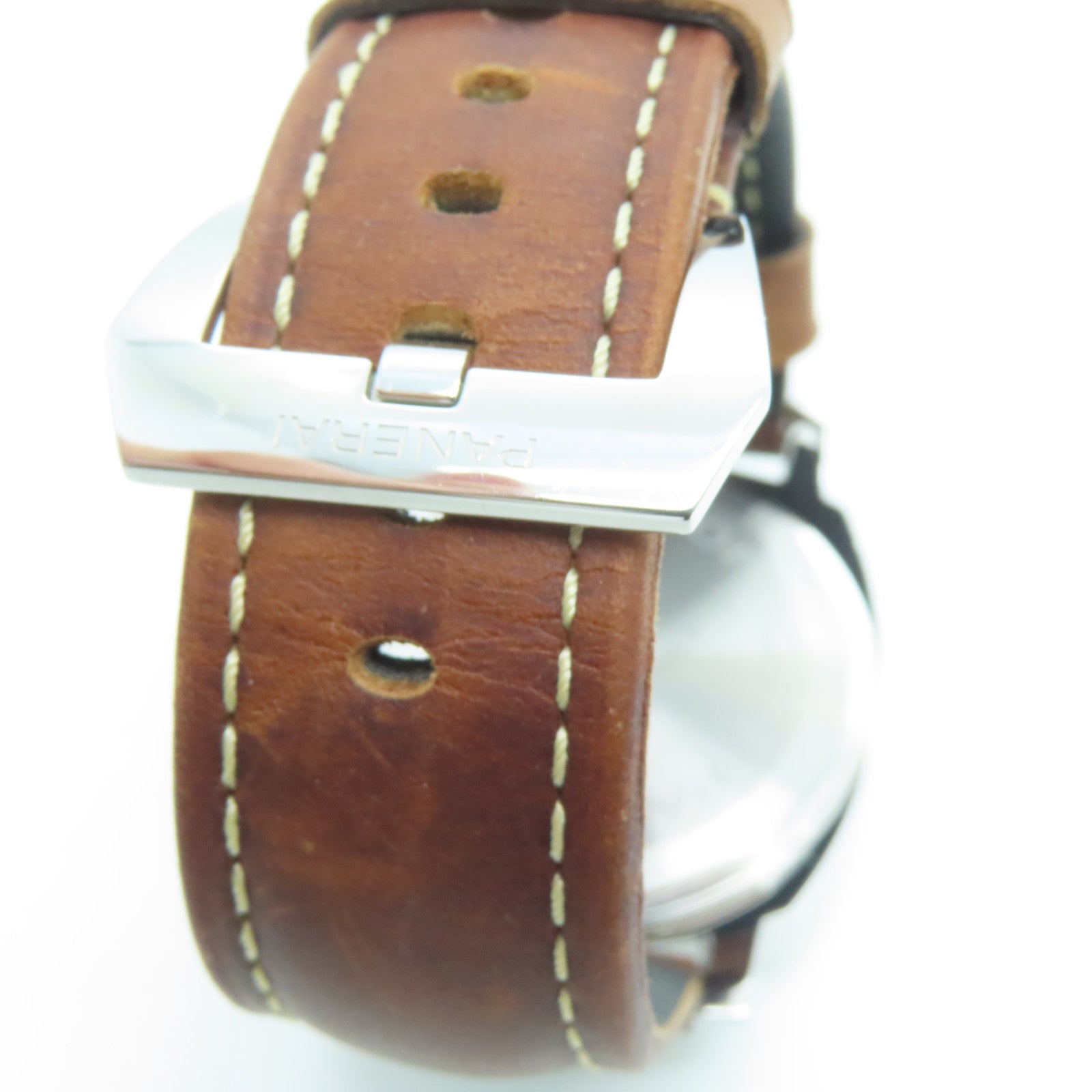 PANERAI Luminor皮革带/不锈钢手表自动机芯黑色