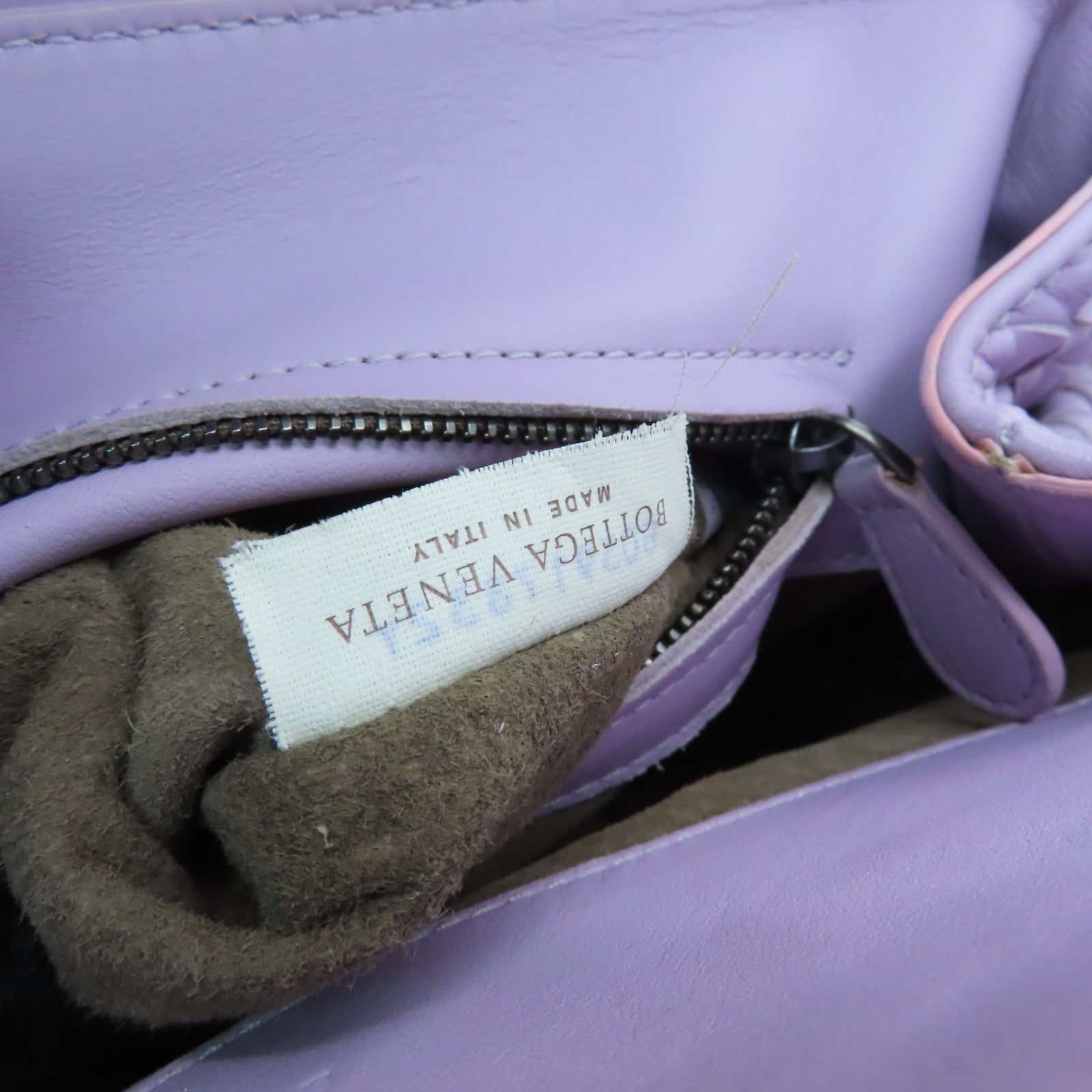 BOTTEGA VENETA Leather Chain Bag Black Buckle Shoulder Bag Purple