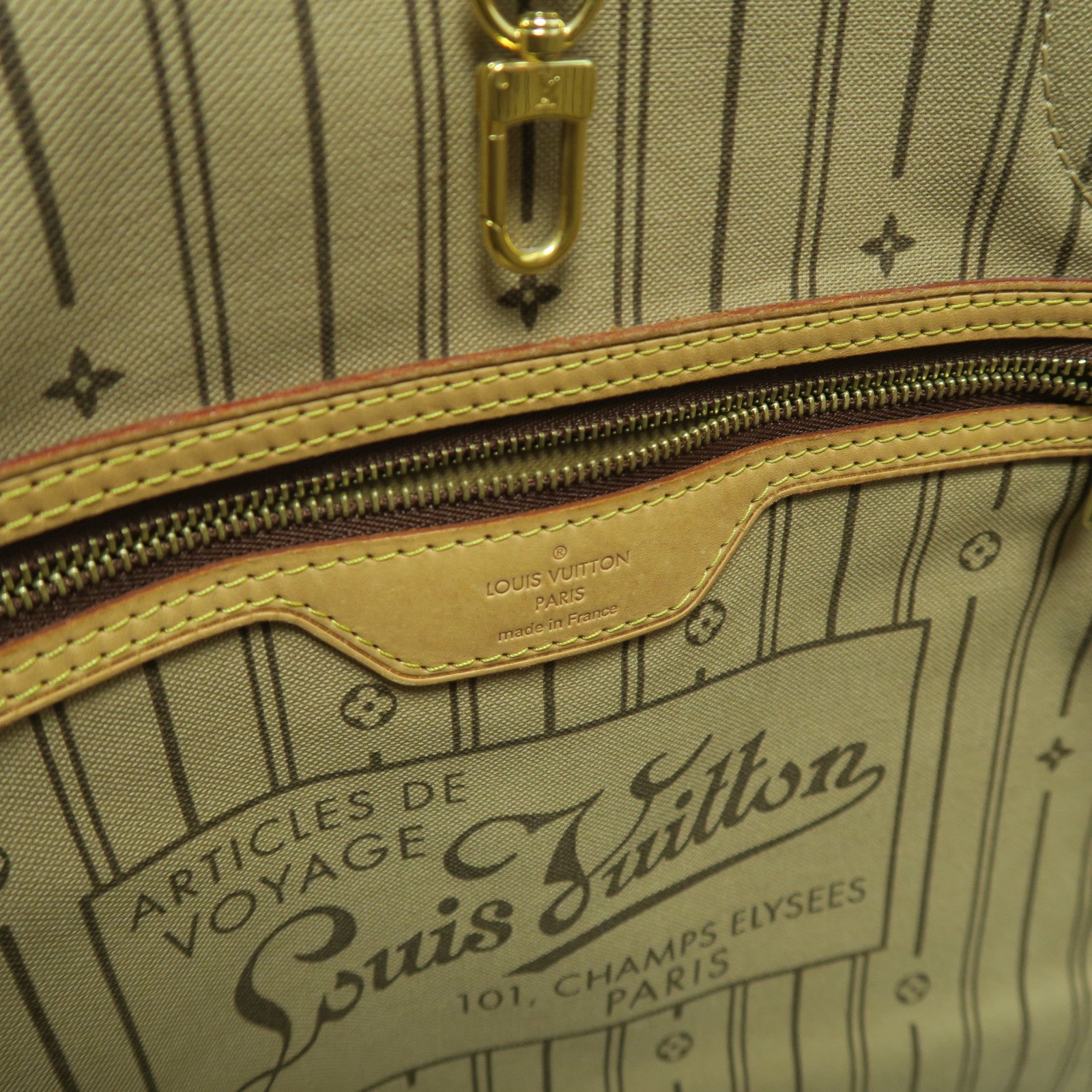 LOUIS VUITTON Monogram Neverfull GM金扣肩背袋啡色