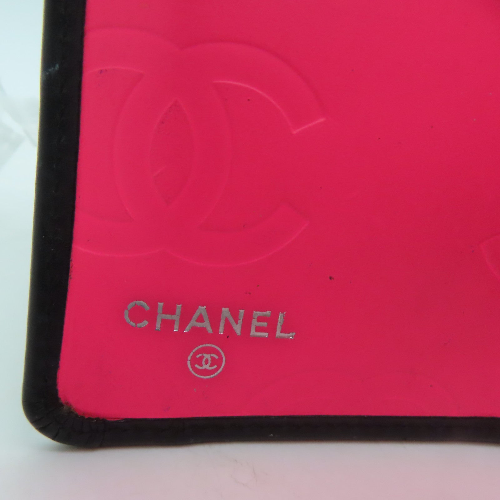 CHANEL 牛皮皮革Long Wallet銀扣長錢包黑色