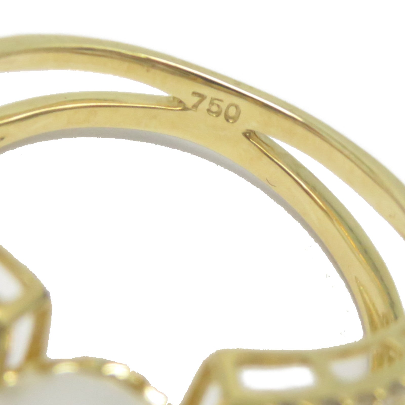 JEWELRY 【激減優惠】18K黃金Pearl Diamond Ring 3.05ct珍珠/0.371ct鑽石戒指US#6.75
