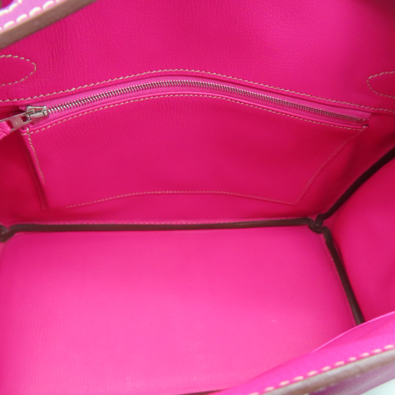 HERMES Veau Epsom皮革Birkin 30銀扣手挽袋桃紫色/糖果粉色