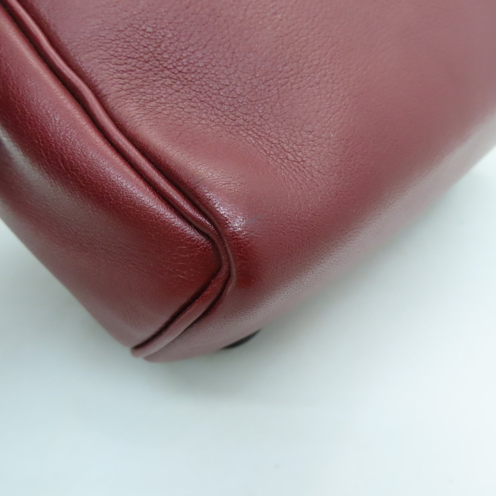 HERMES Swift leather Kelly Doll silver buckle handle bag wine red
