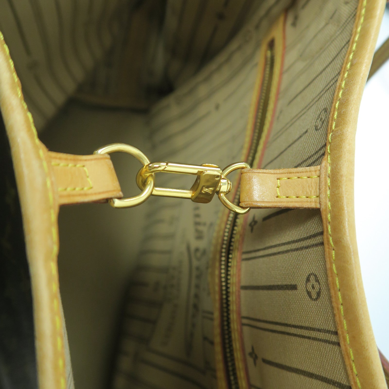 LOUIS VUITTON Monogram Neverfull GM金扣肩背袋啡色
