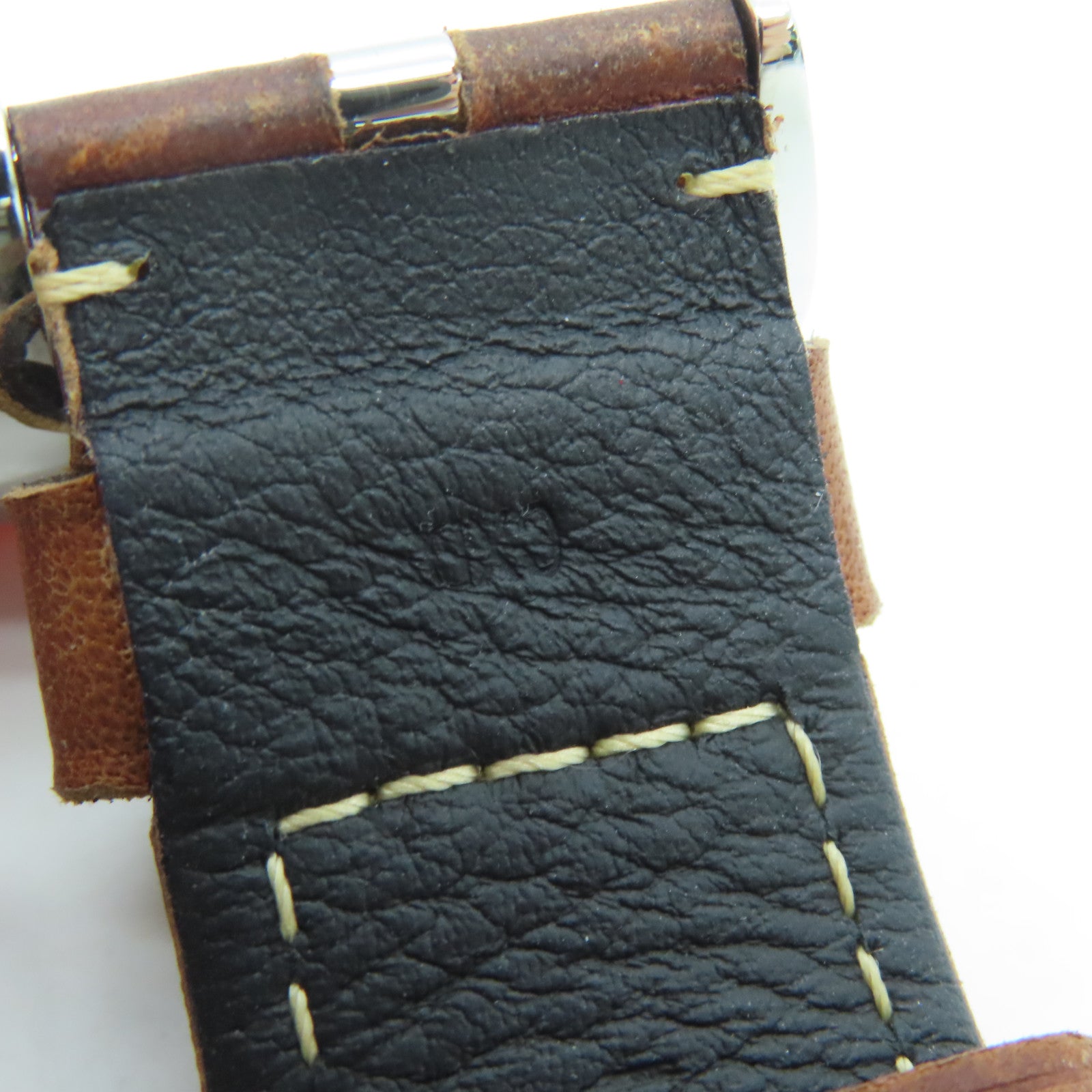 PANERAI Luminor皮革带/不锈钢手表自动机芯黑色