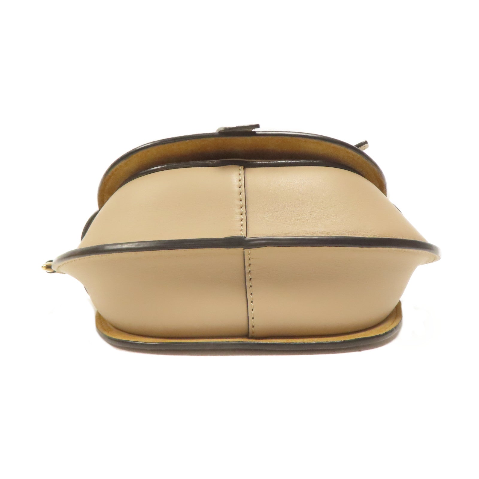 LOEWE 牛皮皮革Mini Gate金扣肩背袋米色
