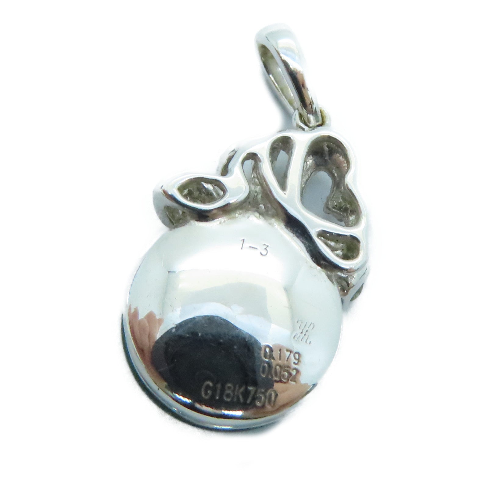 JEWELRY 18K白金Dia Jade 0.179ct/0.052ct吊飾翡翠