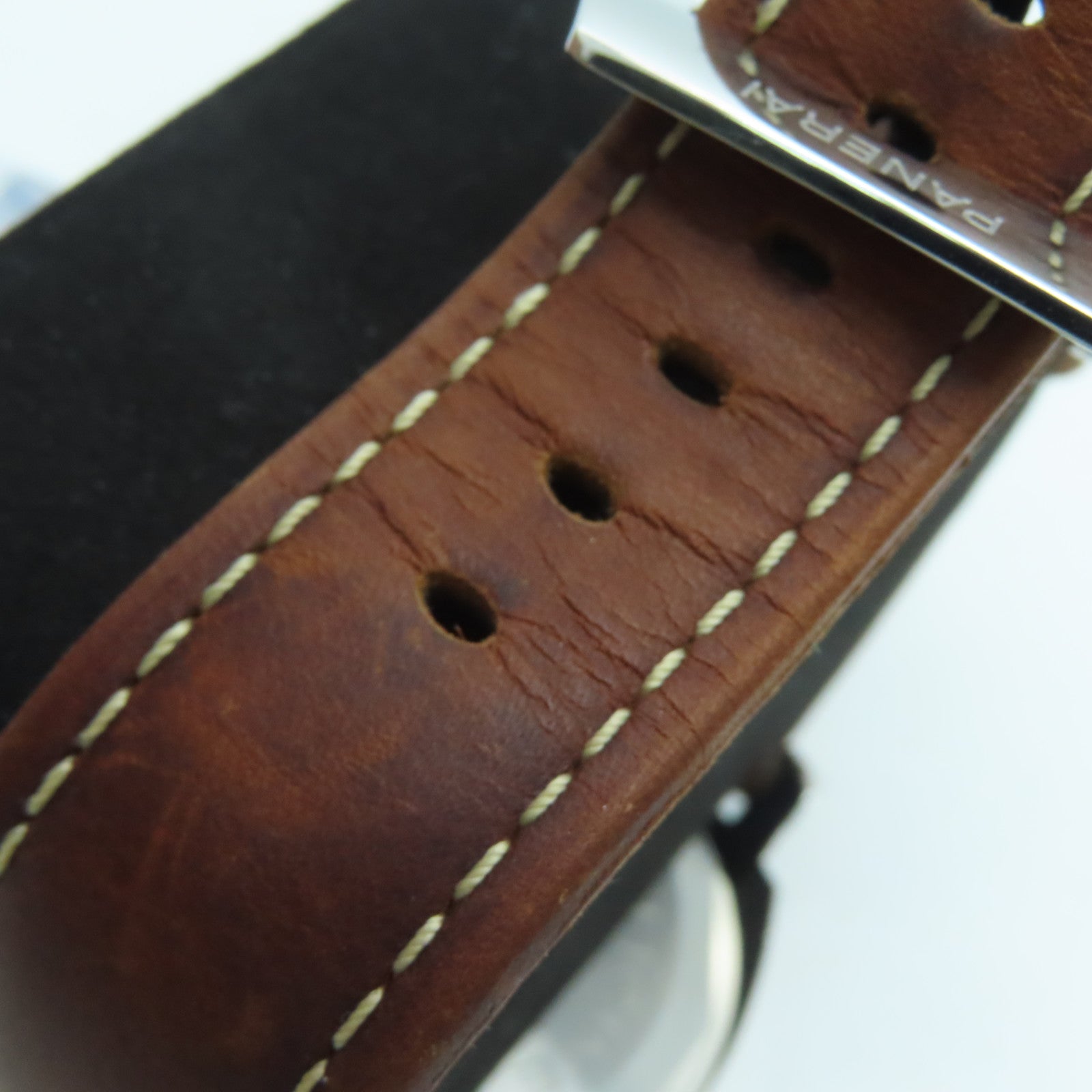 PANERAI Luminor皮革带/不锈钢手表自动机芯黑色