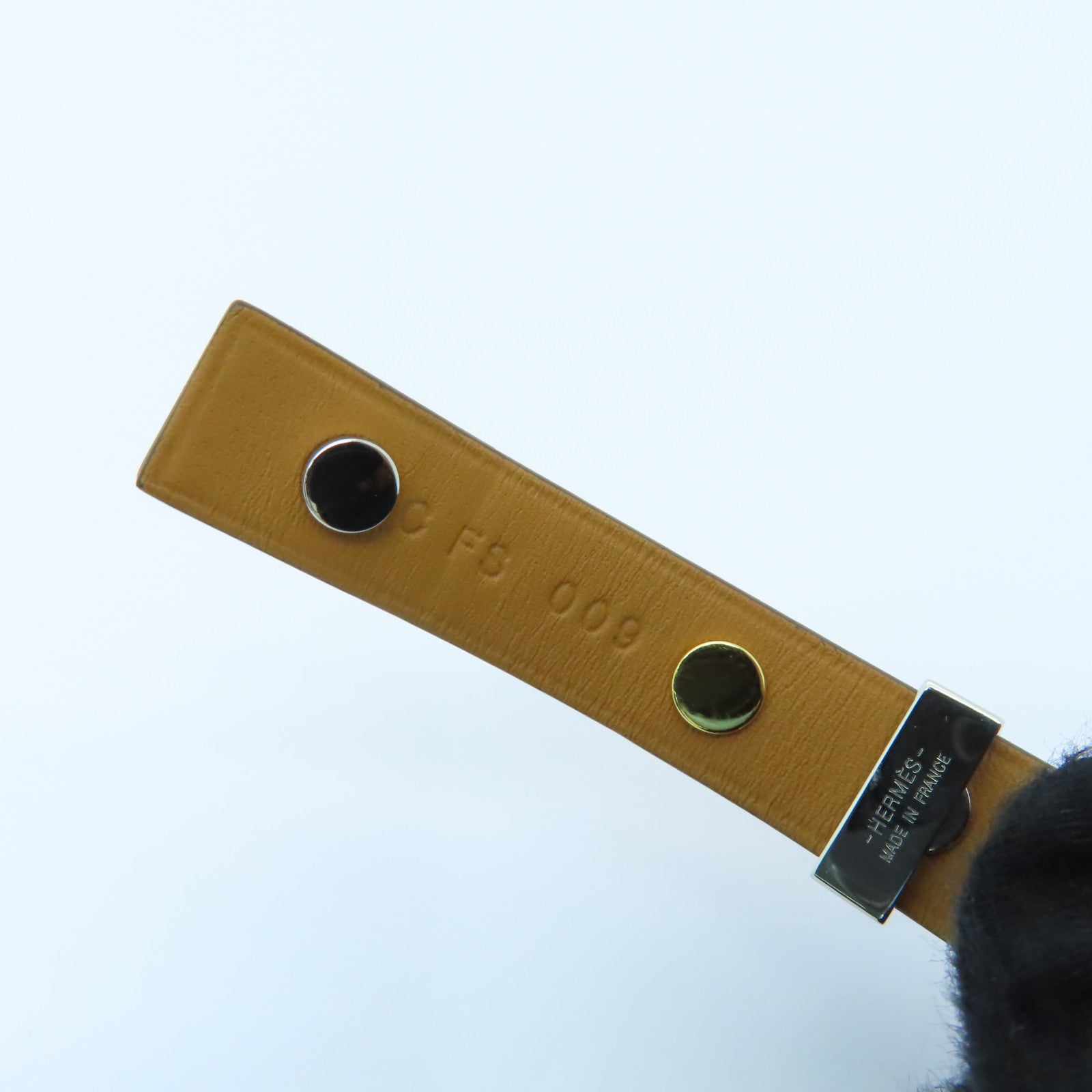 HERMES Swift皮革Mini Dog Clous Carres Bracelet金扣/銀扣手鐲粉紅色