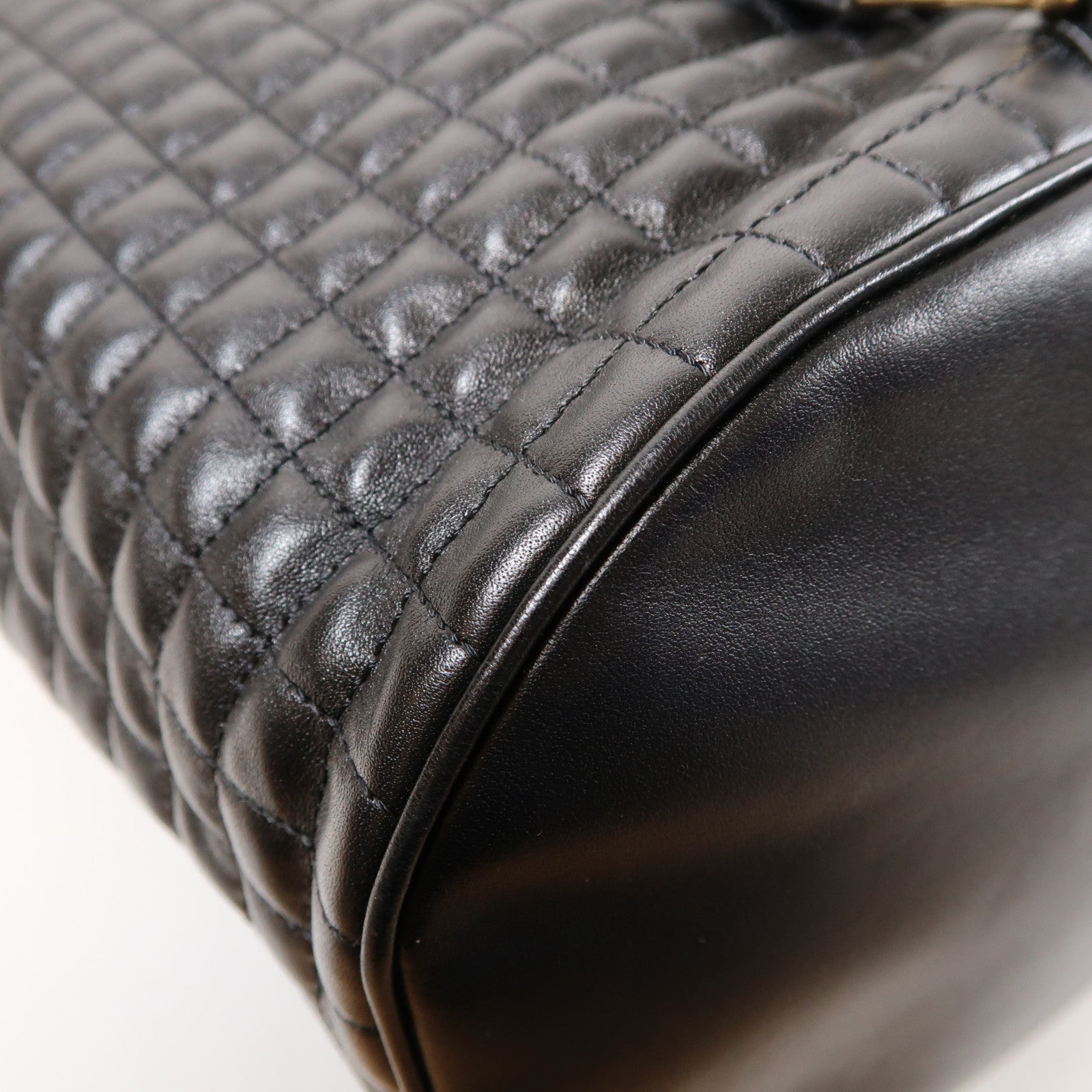CELINE 牛皮皮革Rucksack金扣背包黑色