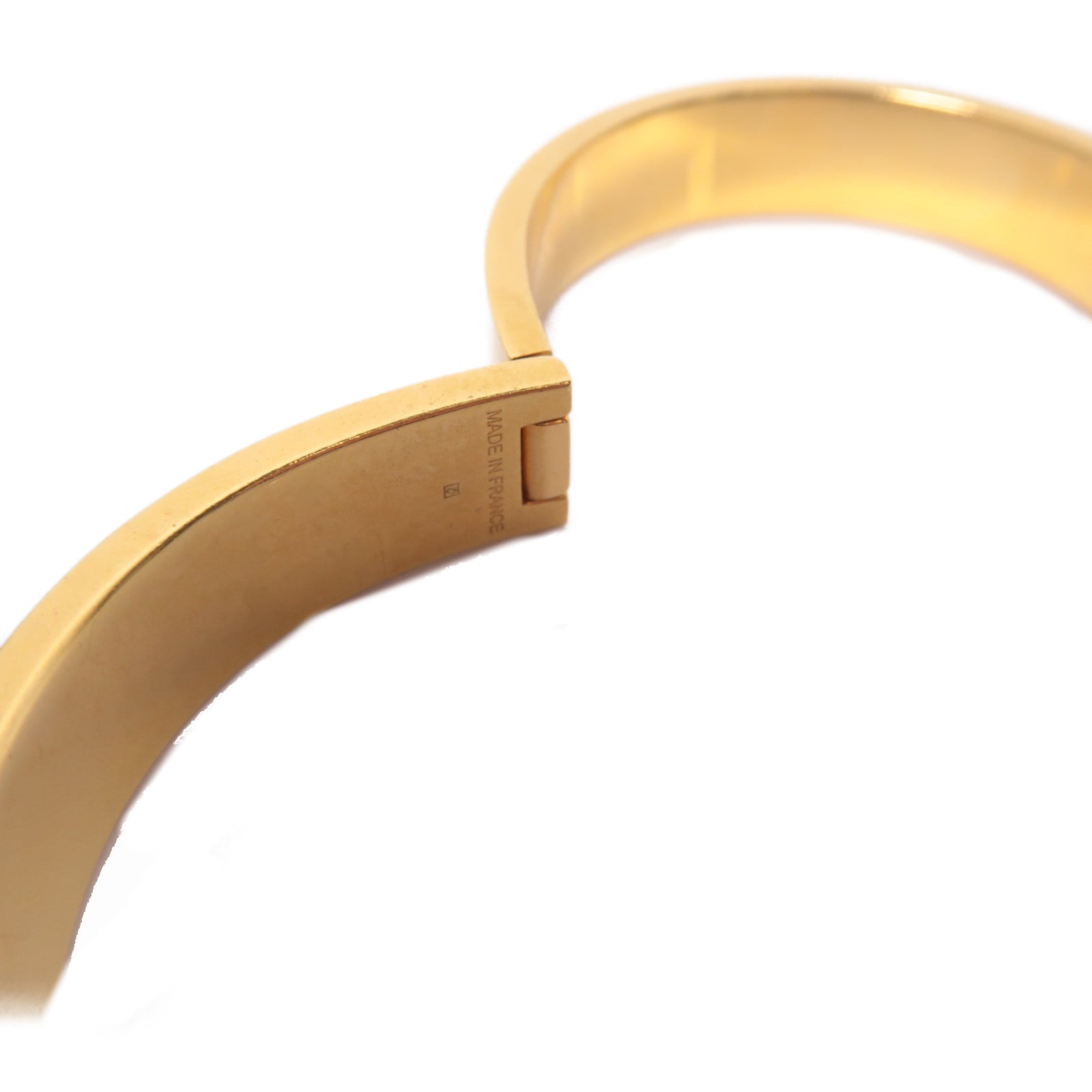 HERMES 金屬Clic H金扣手鐲粉紅色