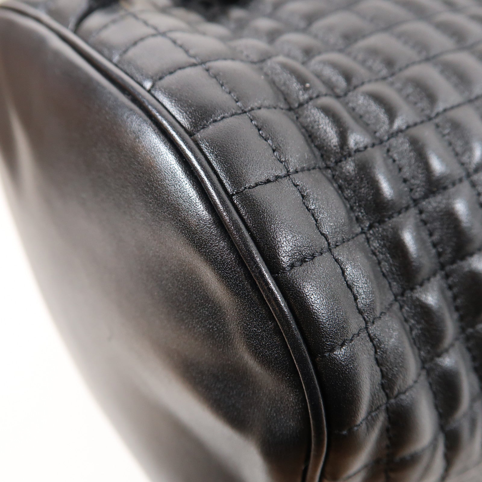 CELINE 牛皮皮革Rucksack金扣背包黑色