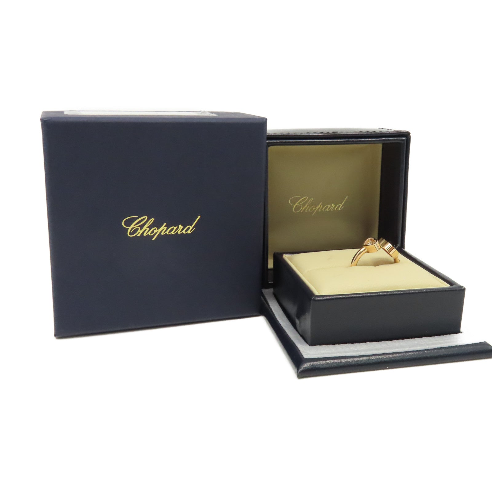 Chopard 18K玫瑰金Happy Heart Ring 0.04ct鑽石戒指US#5.5