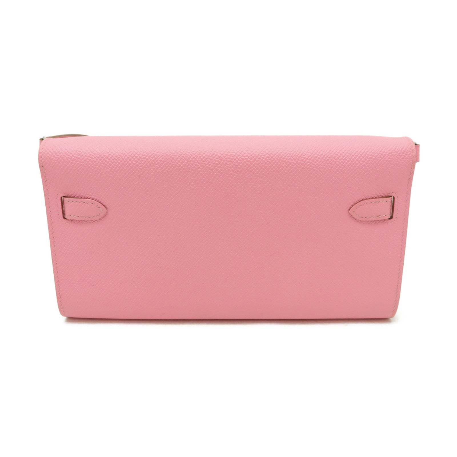 HERMES Epsom皮革Kelly To Go銀扣肩背袋Rose Confetti粉紅色