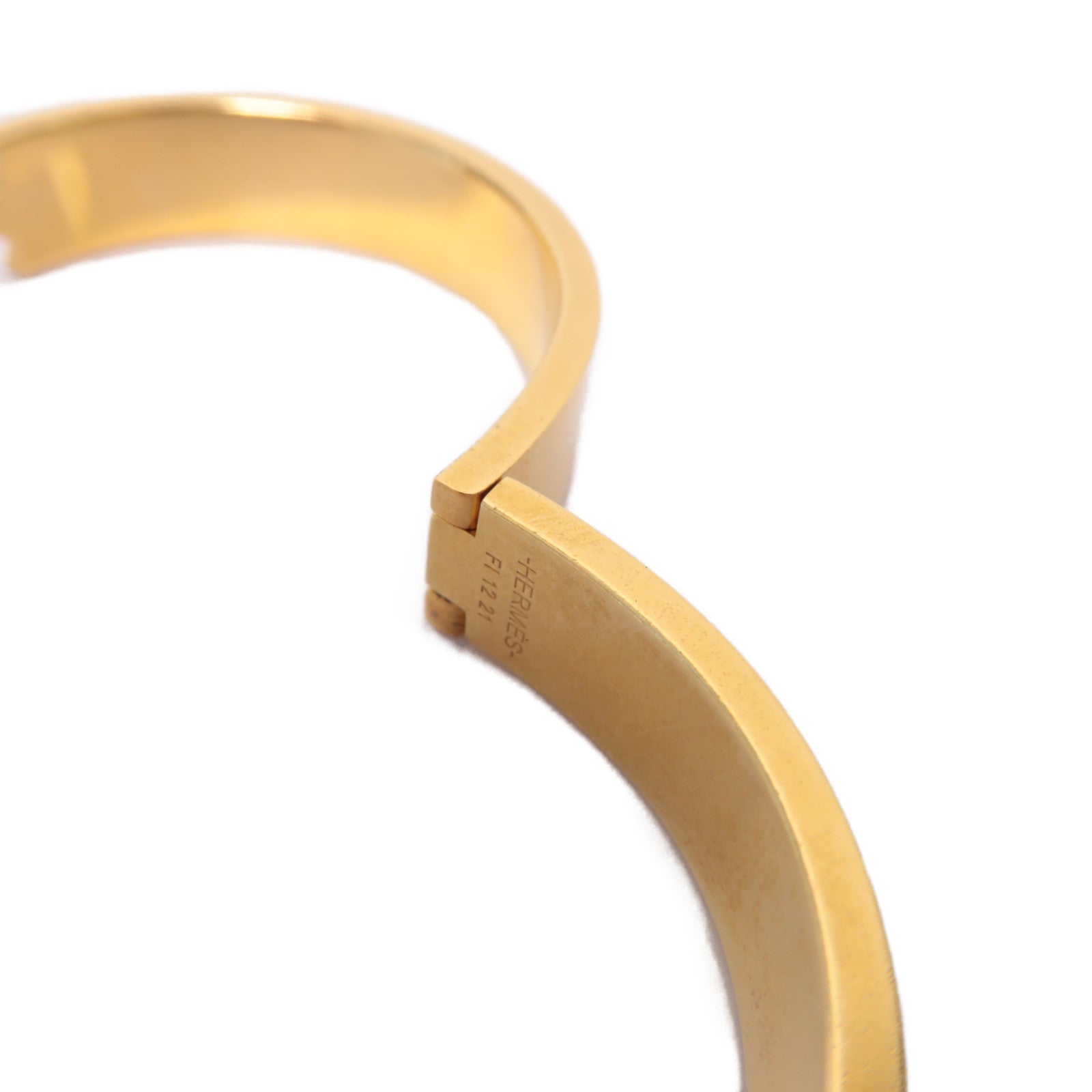 HERMES 金屬Clic H金扣手鐲粉紅色