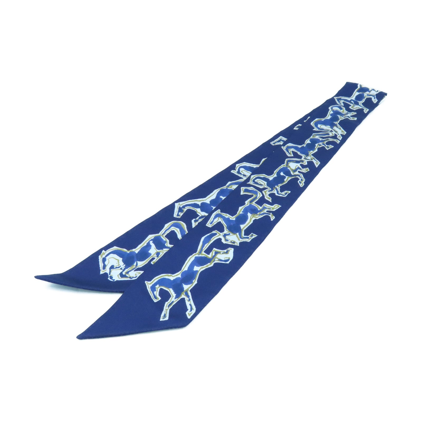 HERMES 丝质Twilly丝巾宝蓝色/彩色