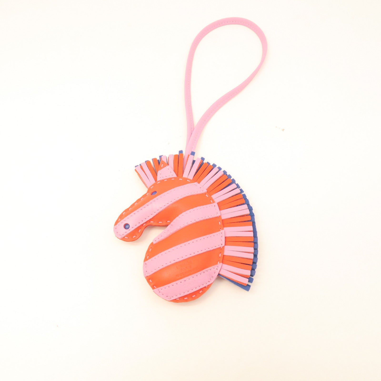 HERMES Veau Swift Leather Geegee Savannah Charm Charm Orange/Pink