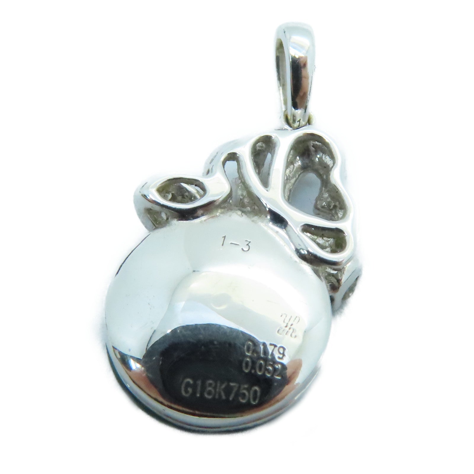 JEWELRY 18K白金Dia Jade 0.179ct/0.052ct吊飾翡翠