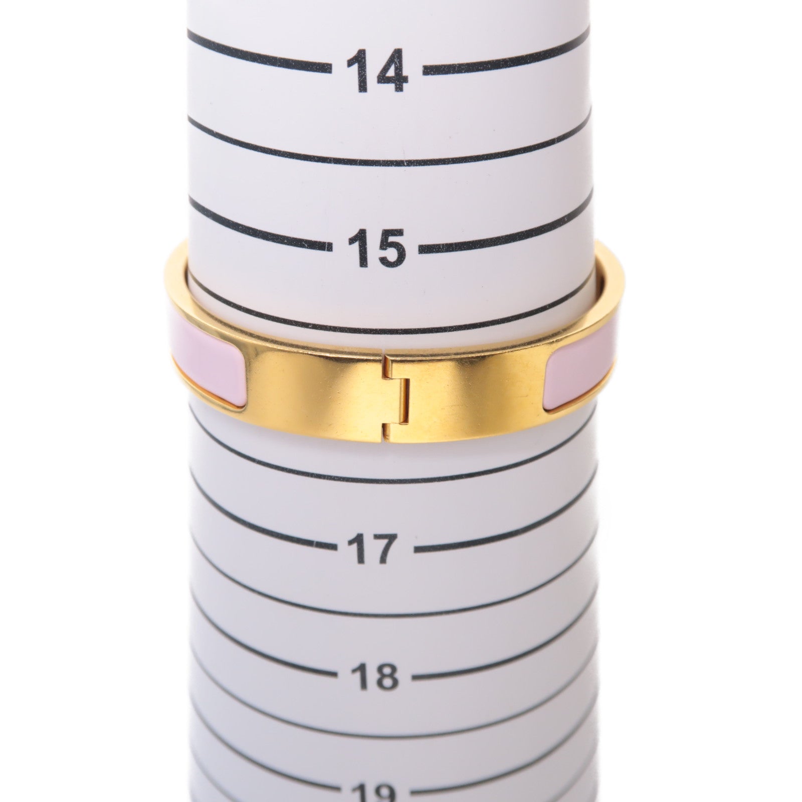 HERMES 金屬Clic H金扣手鐲粉紅色