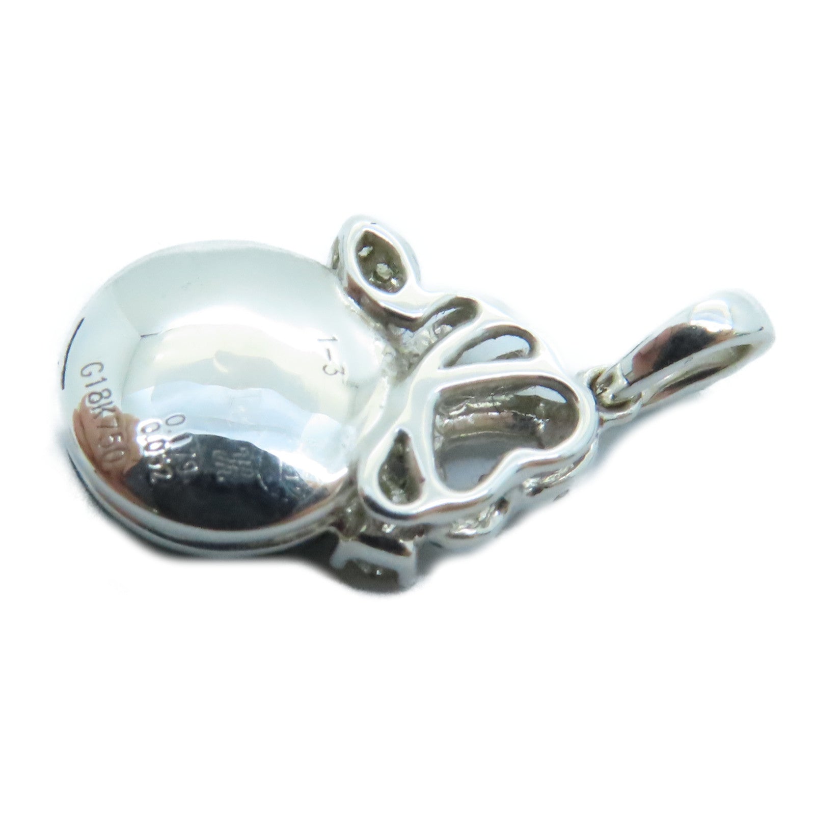 JEWELRY 18K白金Dia Jade 0.179ct/0.052ct吊飾翡翠